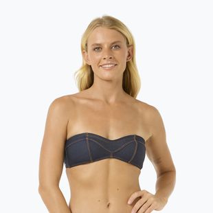Rip Curl Dalias Denim Denim Bandeau fürdőruha felső farmer kék