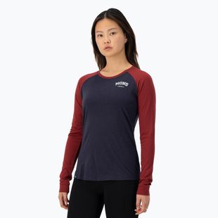 Női termo hosszú ujjú felső Mons Royale Icon Raglan cherry/ 9 iron