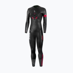 Női triatlon neoprén ruha Synergy Adrenaline Full Sleeve 5 mm black/red