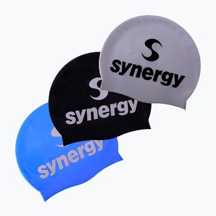 Úszó sapka Synergy Silicone Swim Cap 3-Pack black/blue/silver