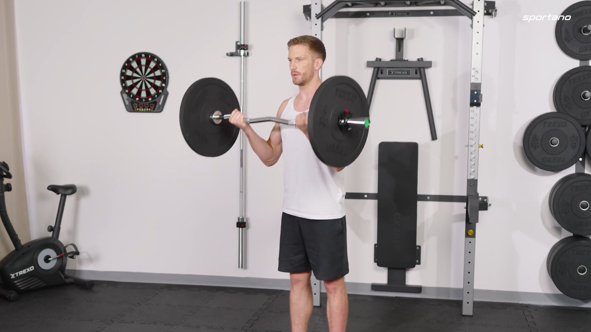 TREXO fekete bumper olimpiai súlytárcsa 20 kg TRX-BMP020
