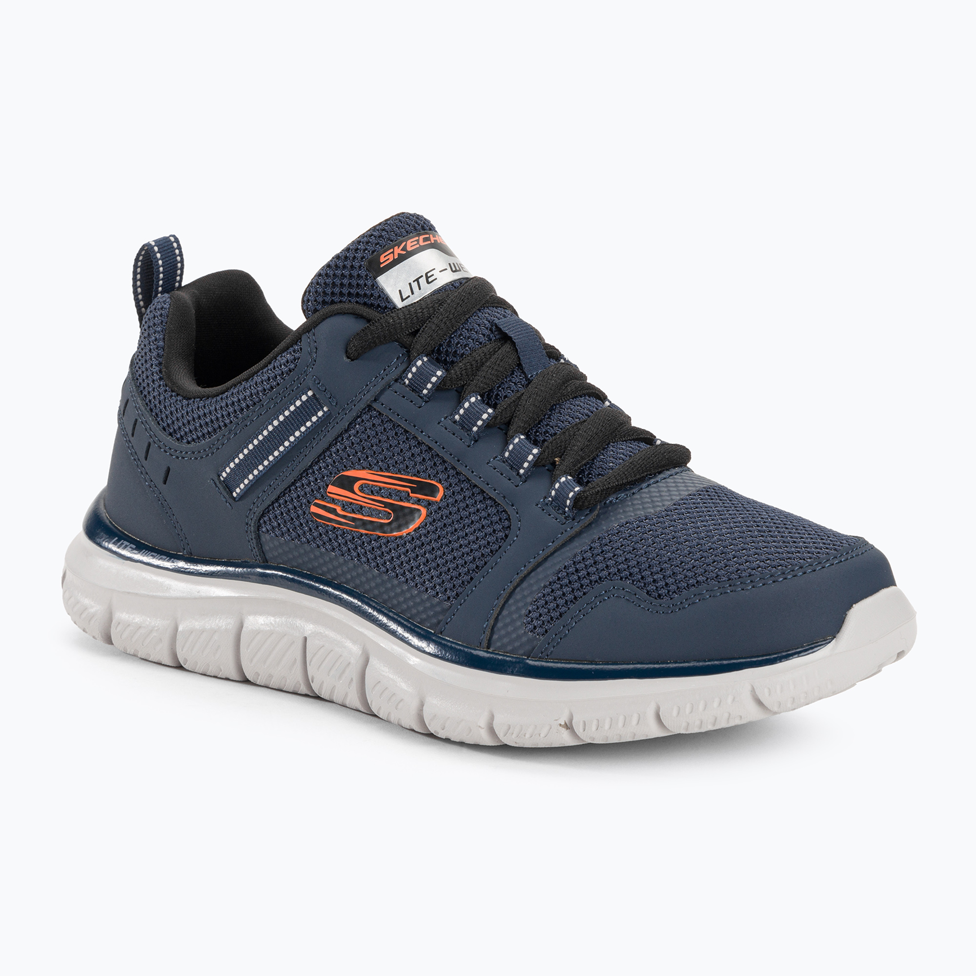 16%-kal olcsóbban.  SKECHERS Track Knockhill férfi edzőcipő navy/narancs színben. Méret: 41 EU