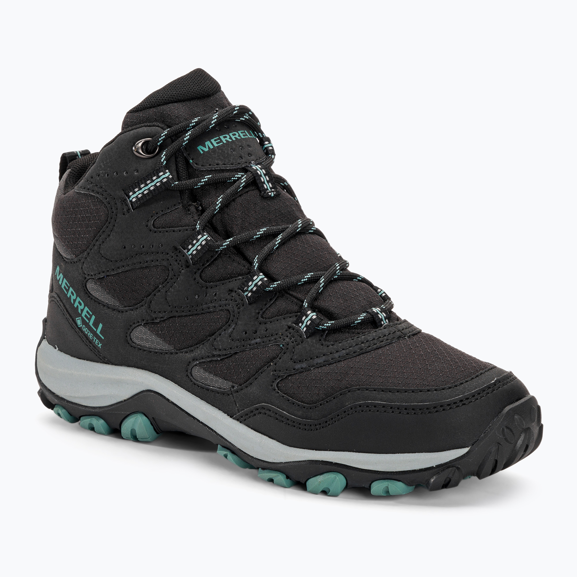 43%-kal olcsóbban.  Női túracipő Merrell West Rim Sport Mid GTX fekete. Méret: 41 EU