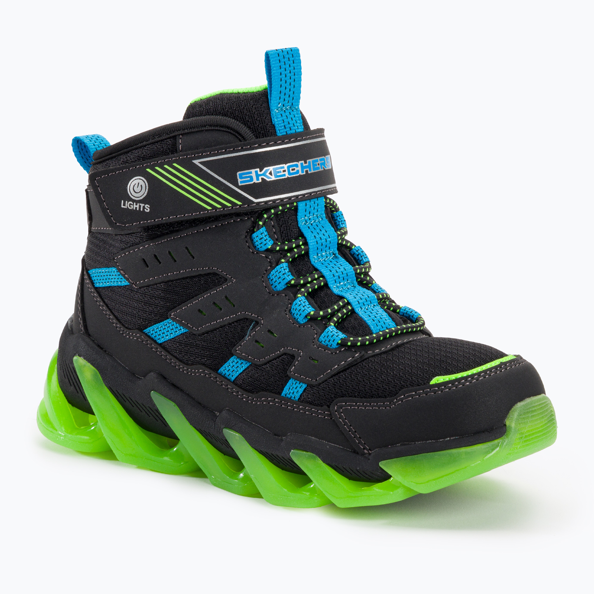 34%-kal olcsóbban.  SKECHERS gyermek cipő Mega-Surge Flash Breeze fekete/kék/lila/lime