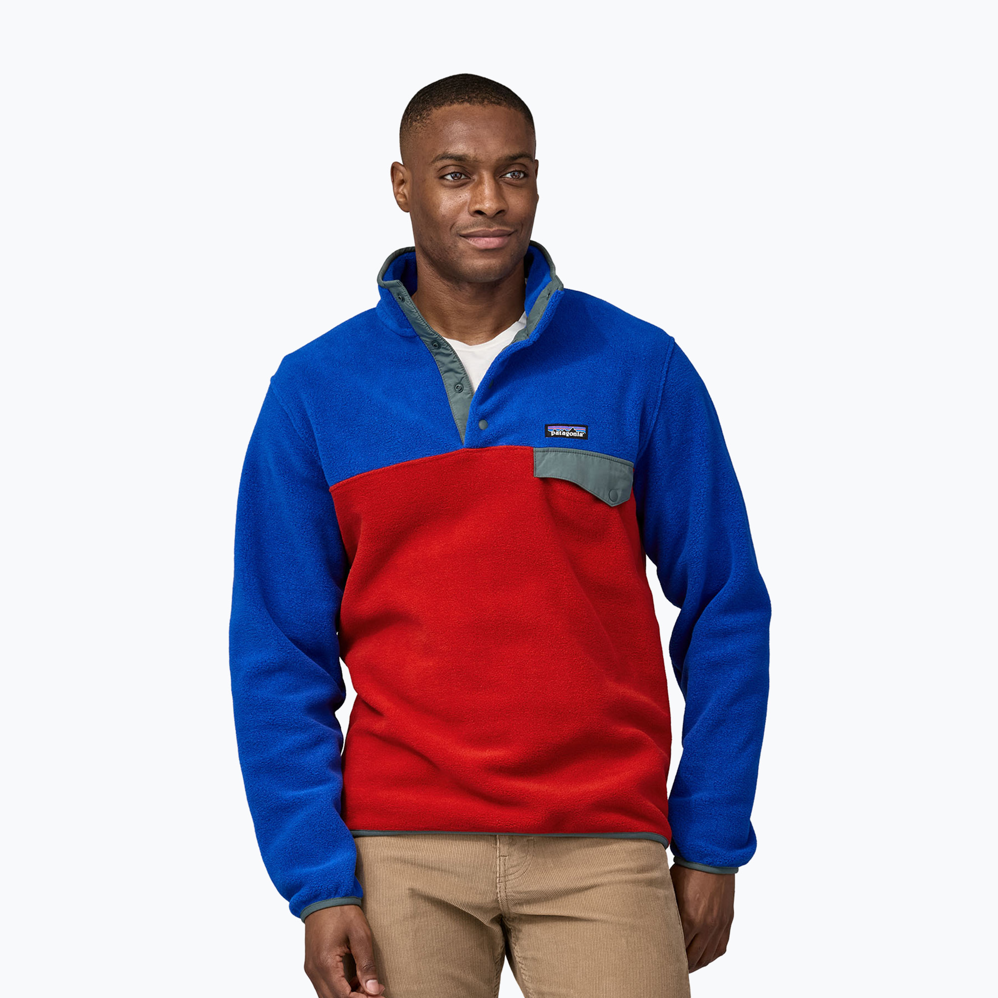 31%-kal olcsóbban.  Férfi Patagonia LW Synch Snap-T P/O túra piros fleece melegítőfelső. Méret: M