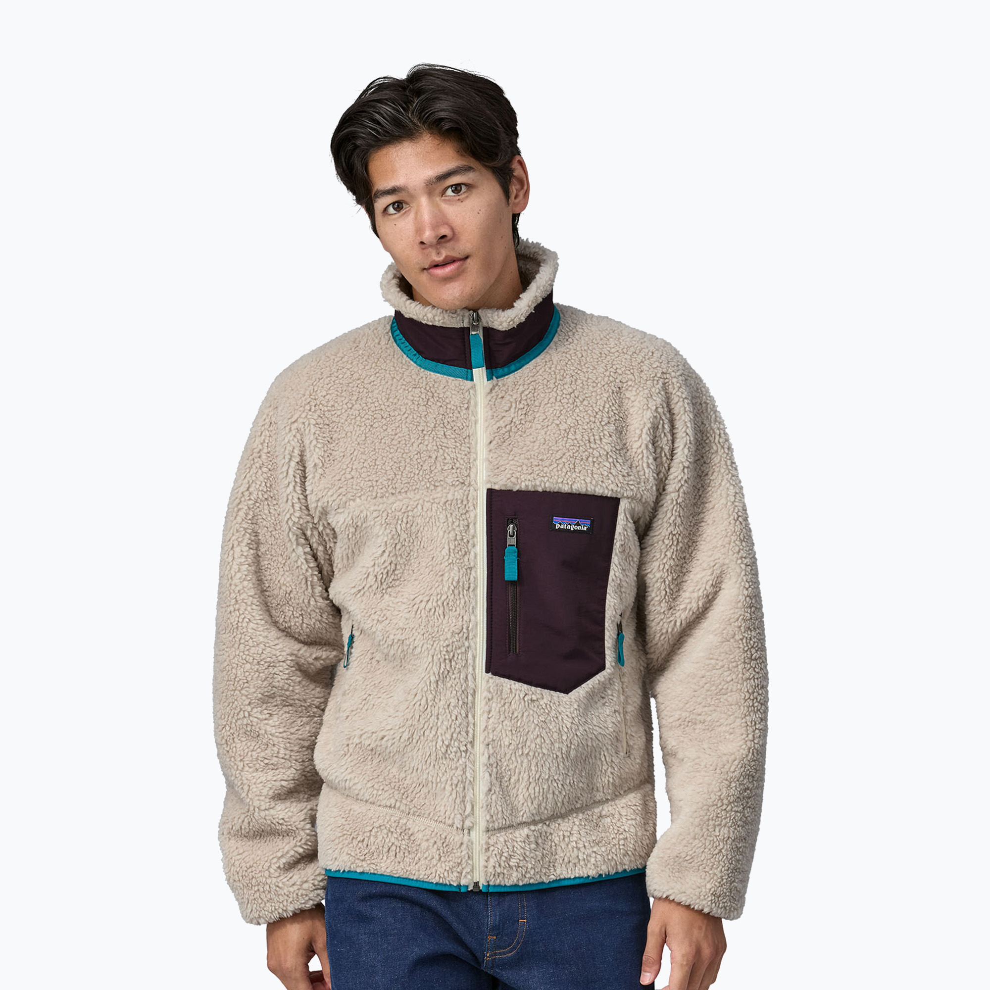27%-kal olcsóbban.  Férfi melegítőfelső Patagonia Classic Retro-X natural w/obsidian plum. Méret: S