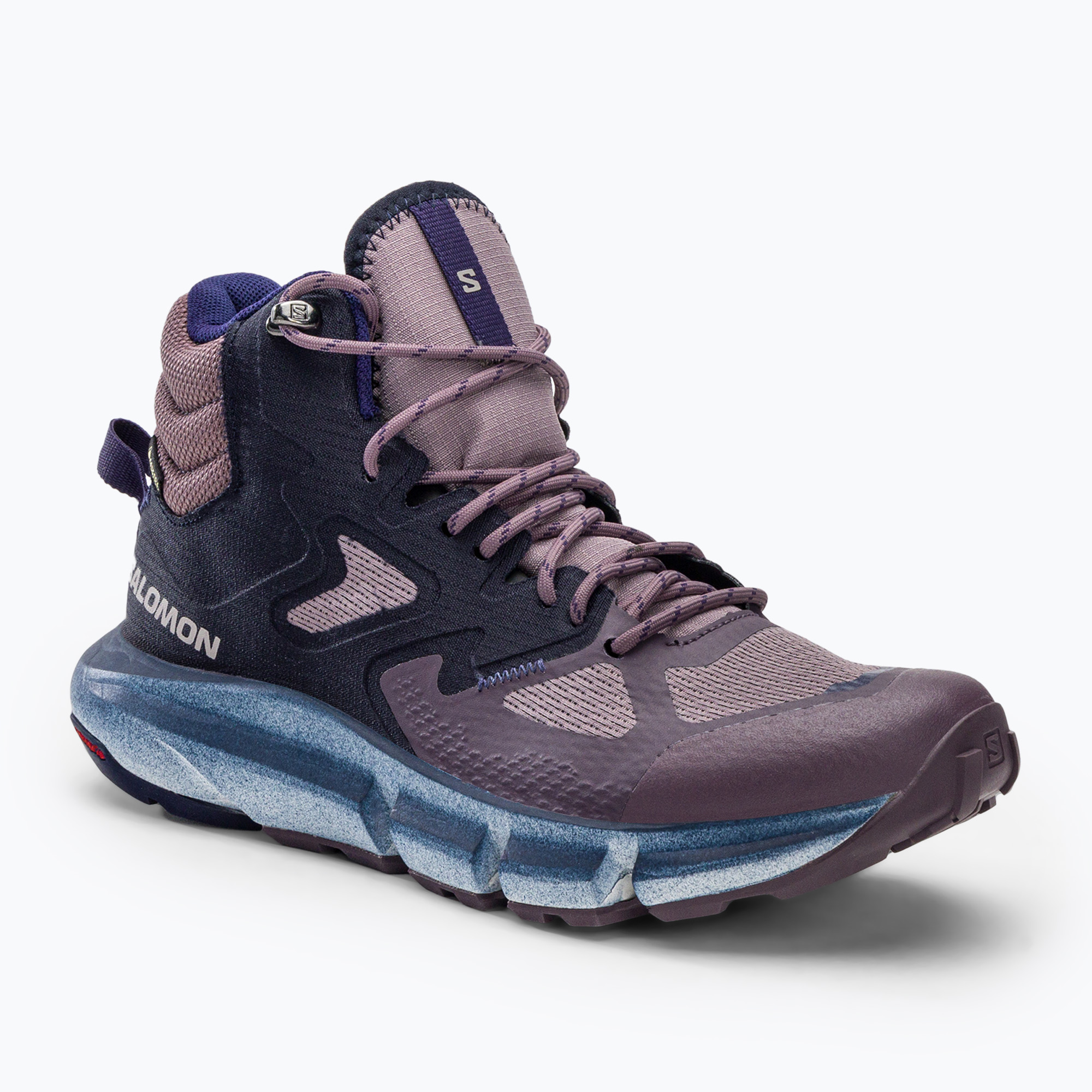 34%-kal olcsóbban.  Salomon Predict Hike Mid GTX női túrabakancs lila L41737000. Méret: 38 (5 UK)