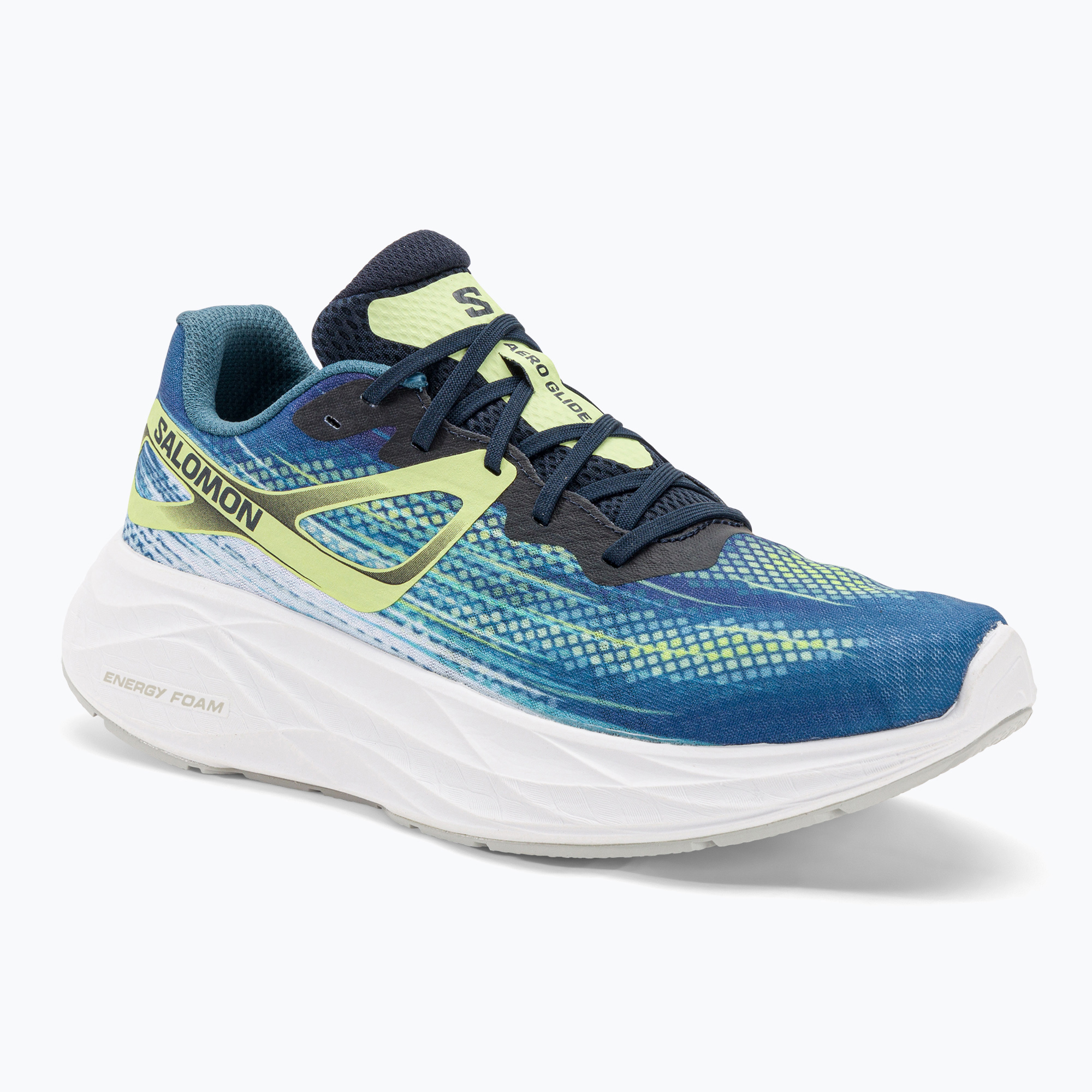 15%-kal olcsóbban.  Férfi futócipő Salomon Aero Glide kék hamu/sötét zafír/sunny lime