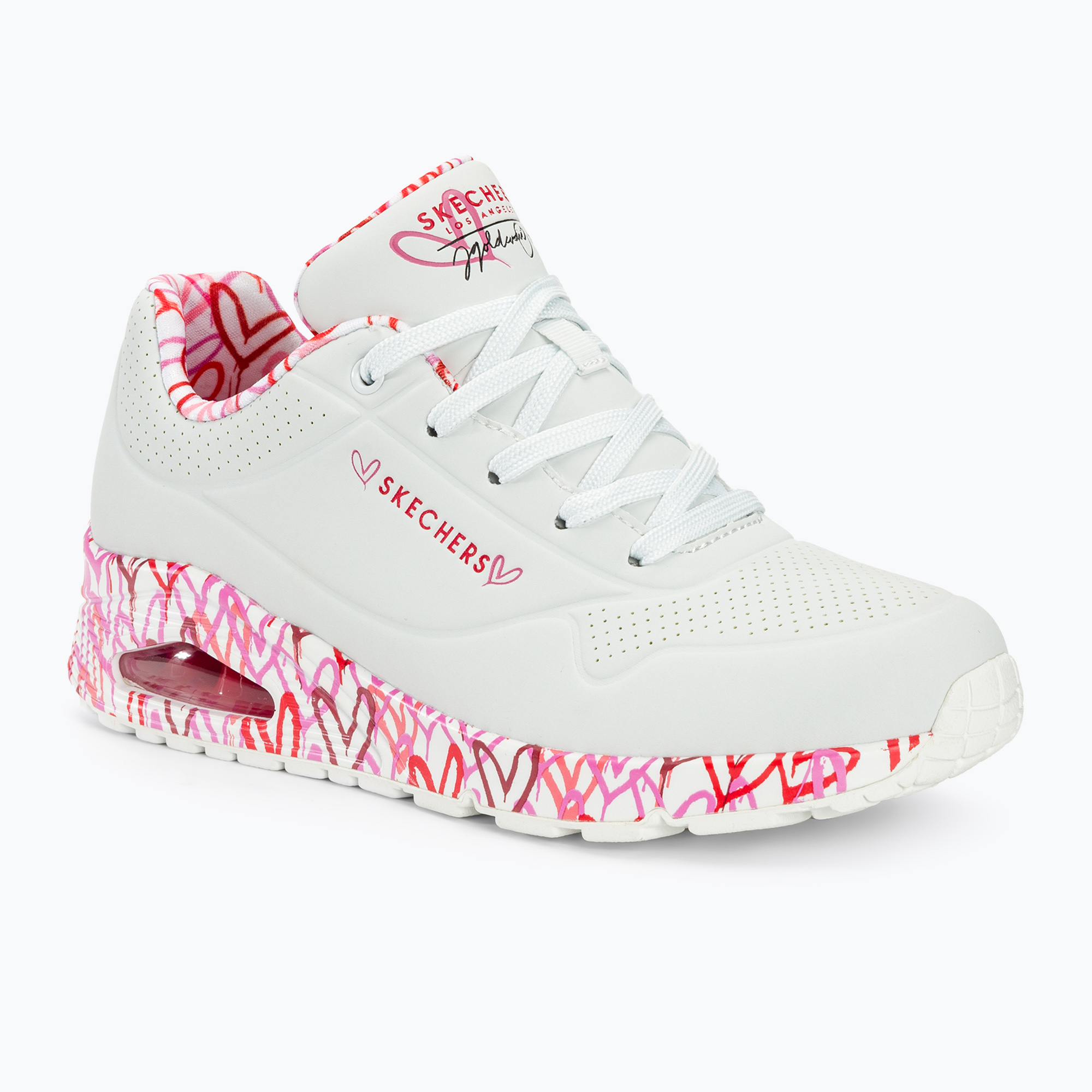 25%-kal olcsóbban.  női cipő SKECHERS Uno Loving Love white/red/pink mesh. Méret: 39 EU