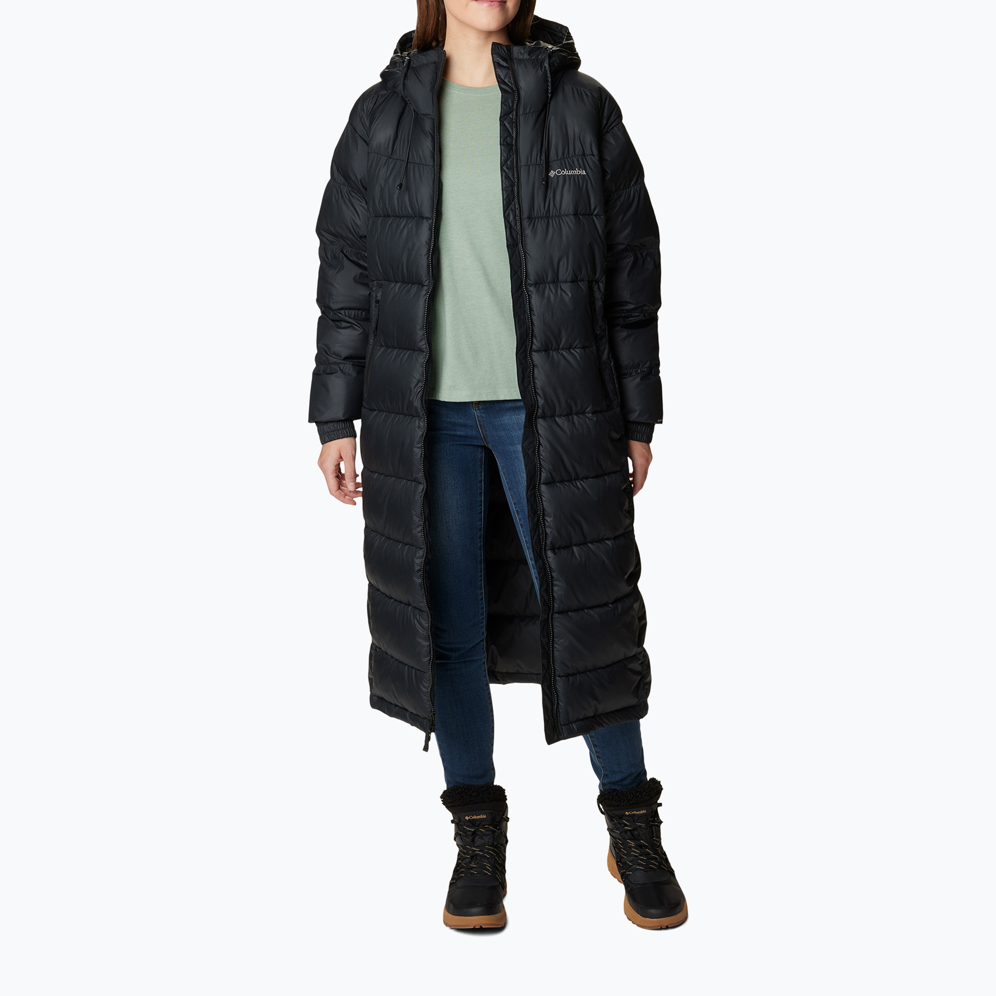30%-kal olcsóbban.  Columbia női pehelykabát Pike Lake II Long fekete. Méret: XS