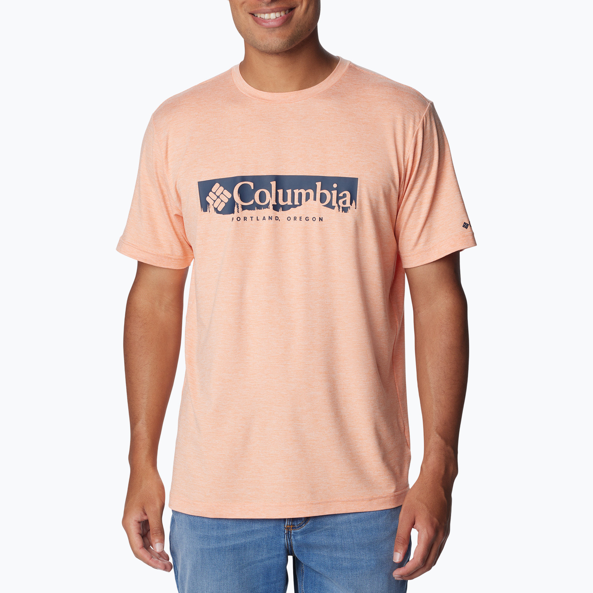 15%-kal olcsóbban.  férfi trekking póló  Columbia Kwick Hike Graphic SS apricot fizz/csc box treeline. Méret: M