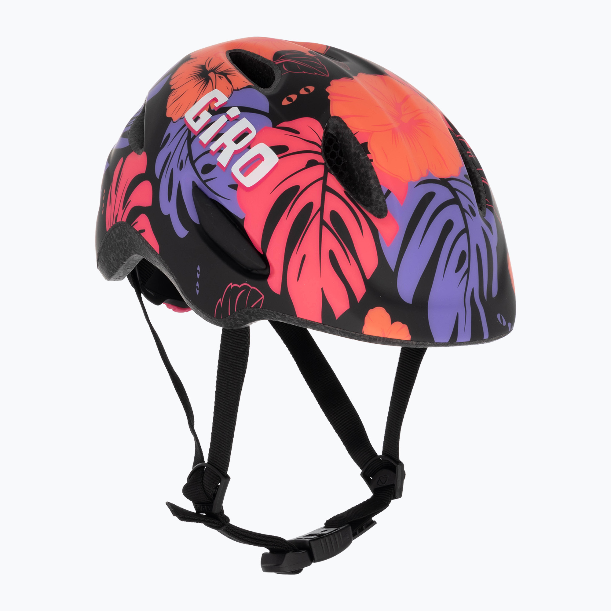 15%-kal olcsóbban.  Giro Scamp Integrated MIPS matt fekete virágos gyermek kerékpáros sisak. Méret: 45-49 cm (XS)
