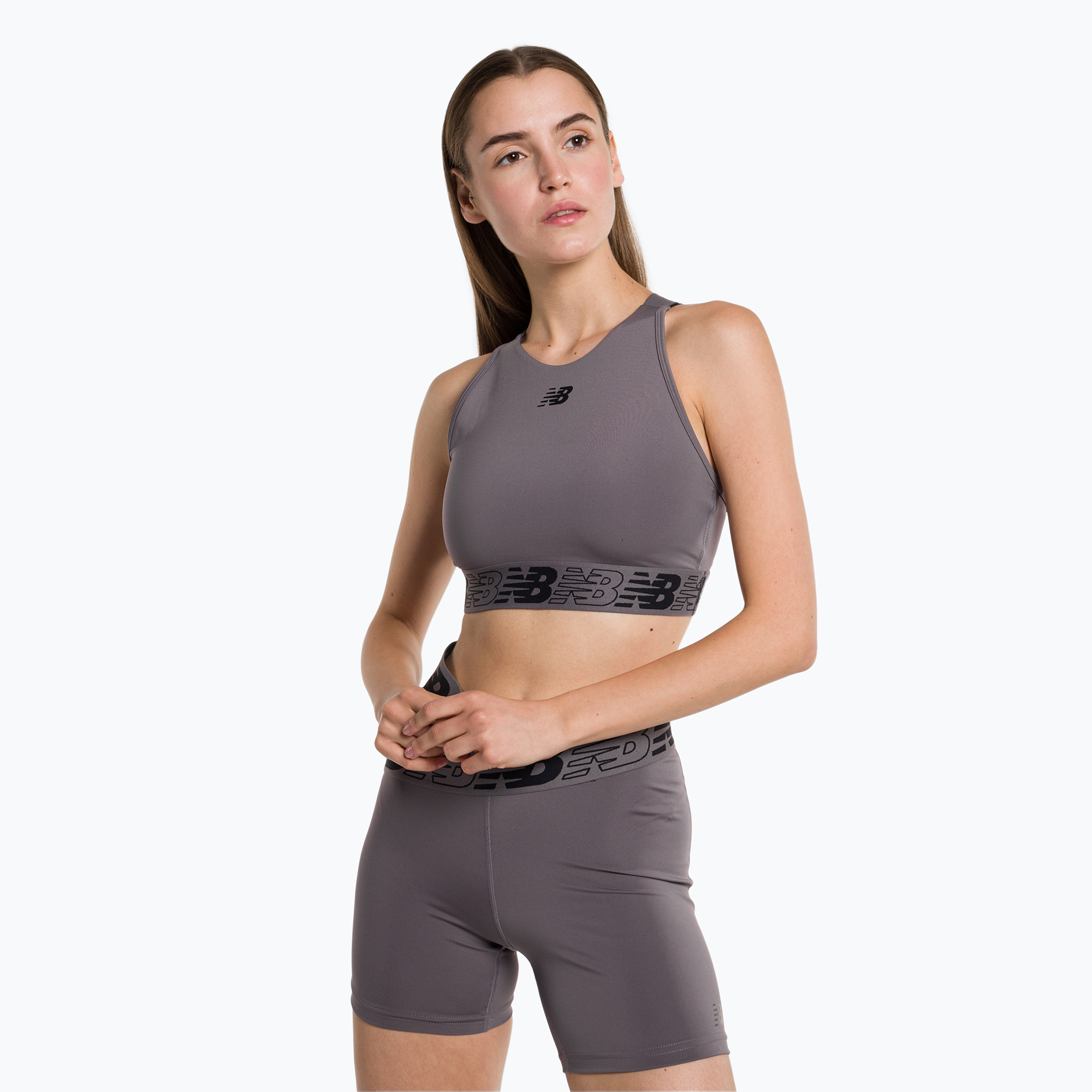 36%-kal olcsóbban.  New Balance Relentless Crop szürke fitness melltartó NBWB31175ZNC. Méret: S