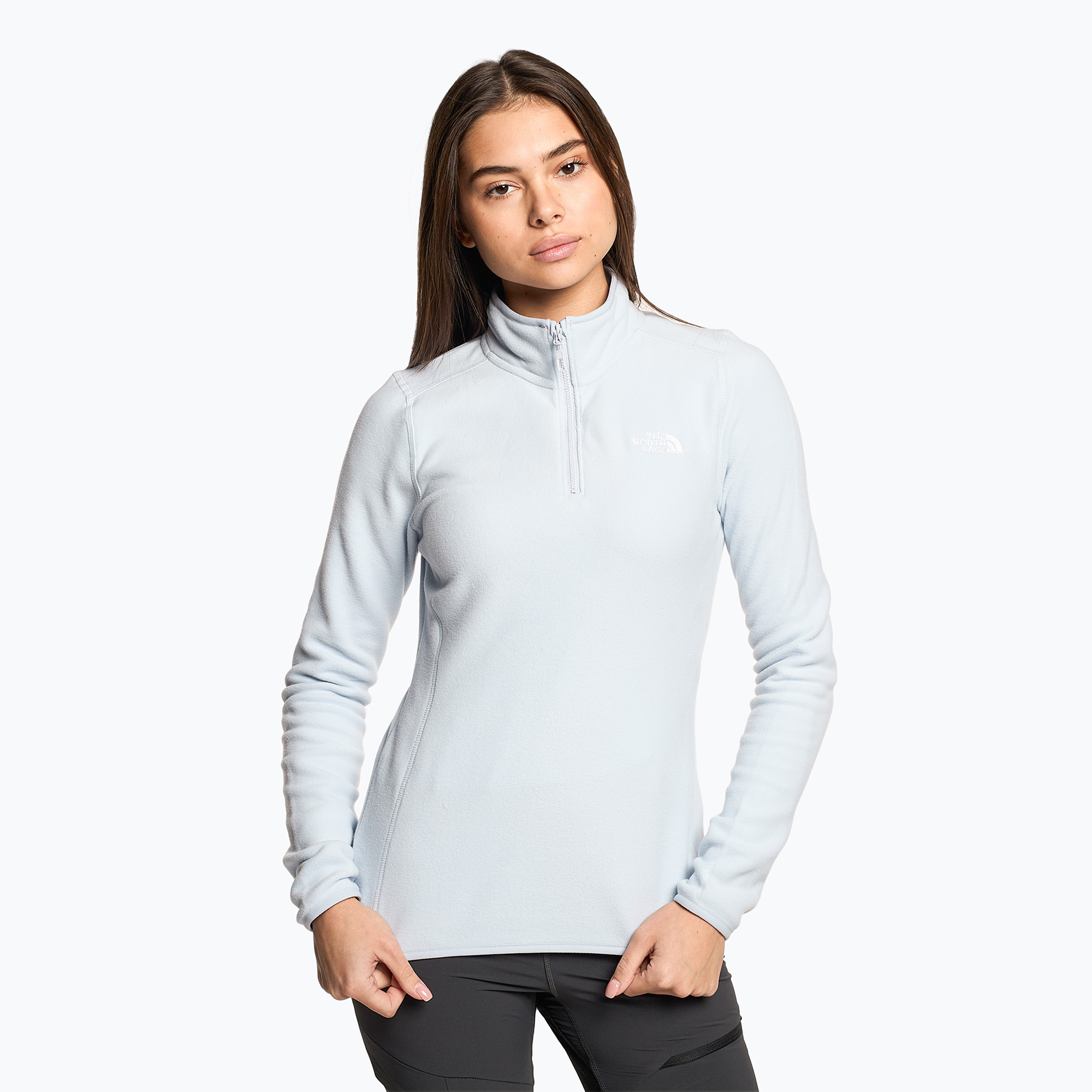 17%-kal olcsóbban.  Női gyapjú pulóver The North Face 100 Glacier 1/4 Zip poros periwinkle. Méret: S