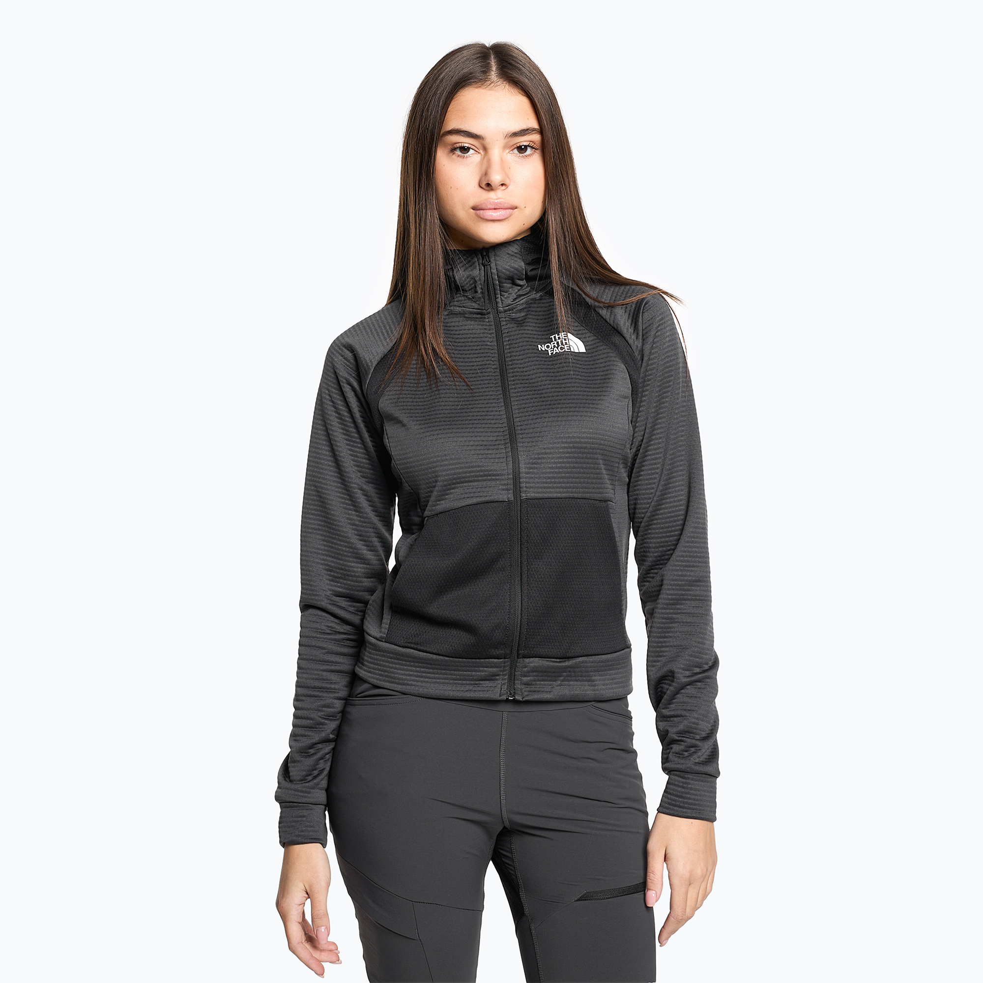 30%-kal olcsóbban.  Női trekking pulóver The North Face Ma Full Zip Fleece aszfalt szürke/fekete. Méret: XS