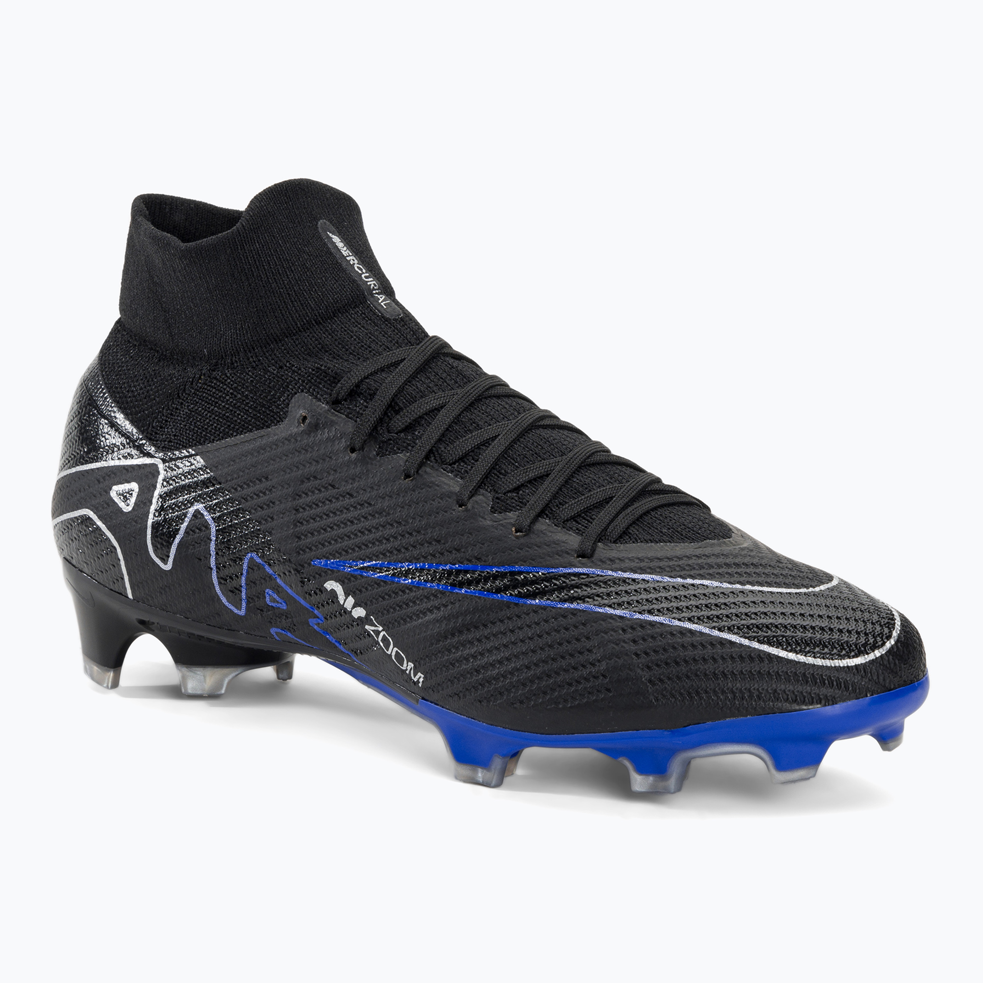 11%-kal olcsóbban.  Focicipő Nike Zoom Mercurial Superfly 9 Pro FG black/chrome/hyper royal. Méret: 44.5 EU