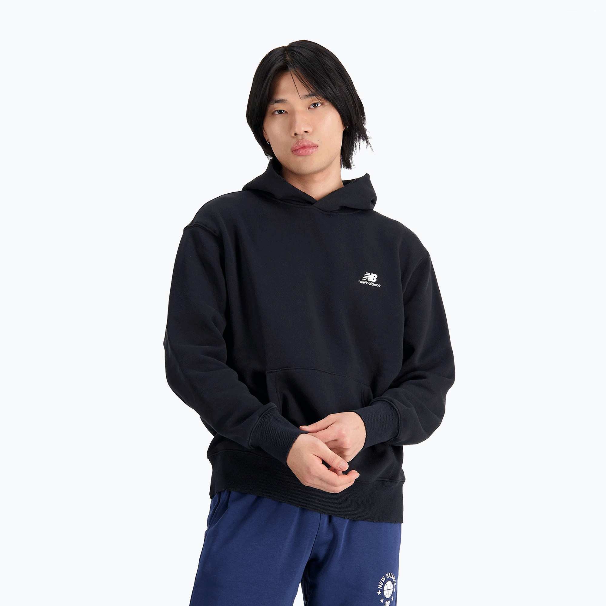 25%-kal olcsóbban.  férfi melegítőfelső New Balance Hoops Fleece Hoodie black