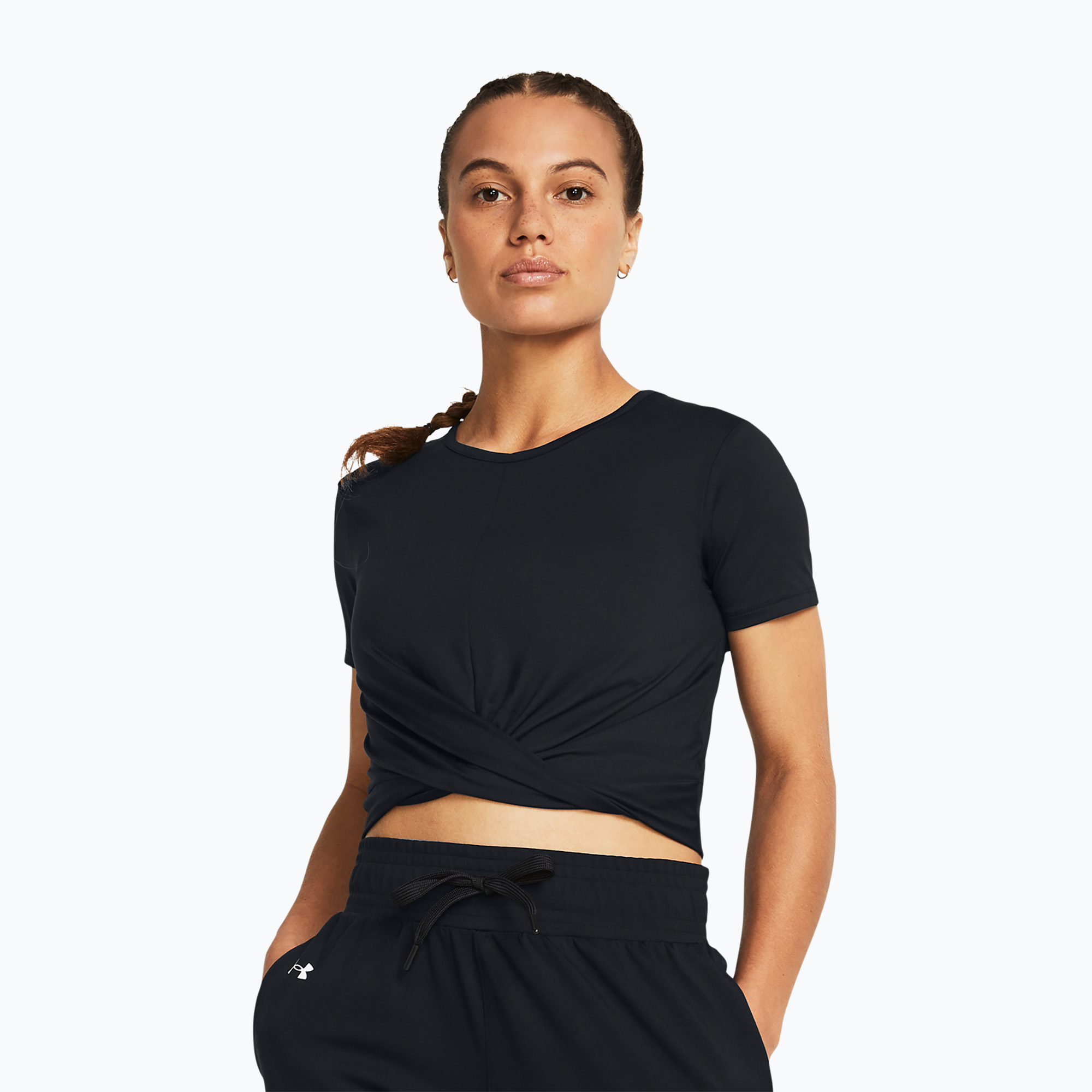 15%-kal olcsóbban.  Under Armour Motion Crossover Crop fekete/fehér női edző felső. Méret: L
