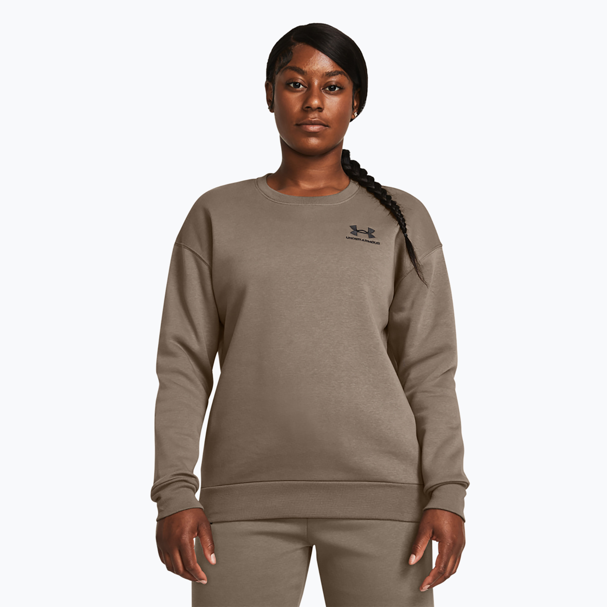 15%-kal olcsóbban.  női pulóver Under Armour Essential Fleece Crew taupe dusk/black. Méret: S