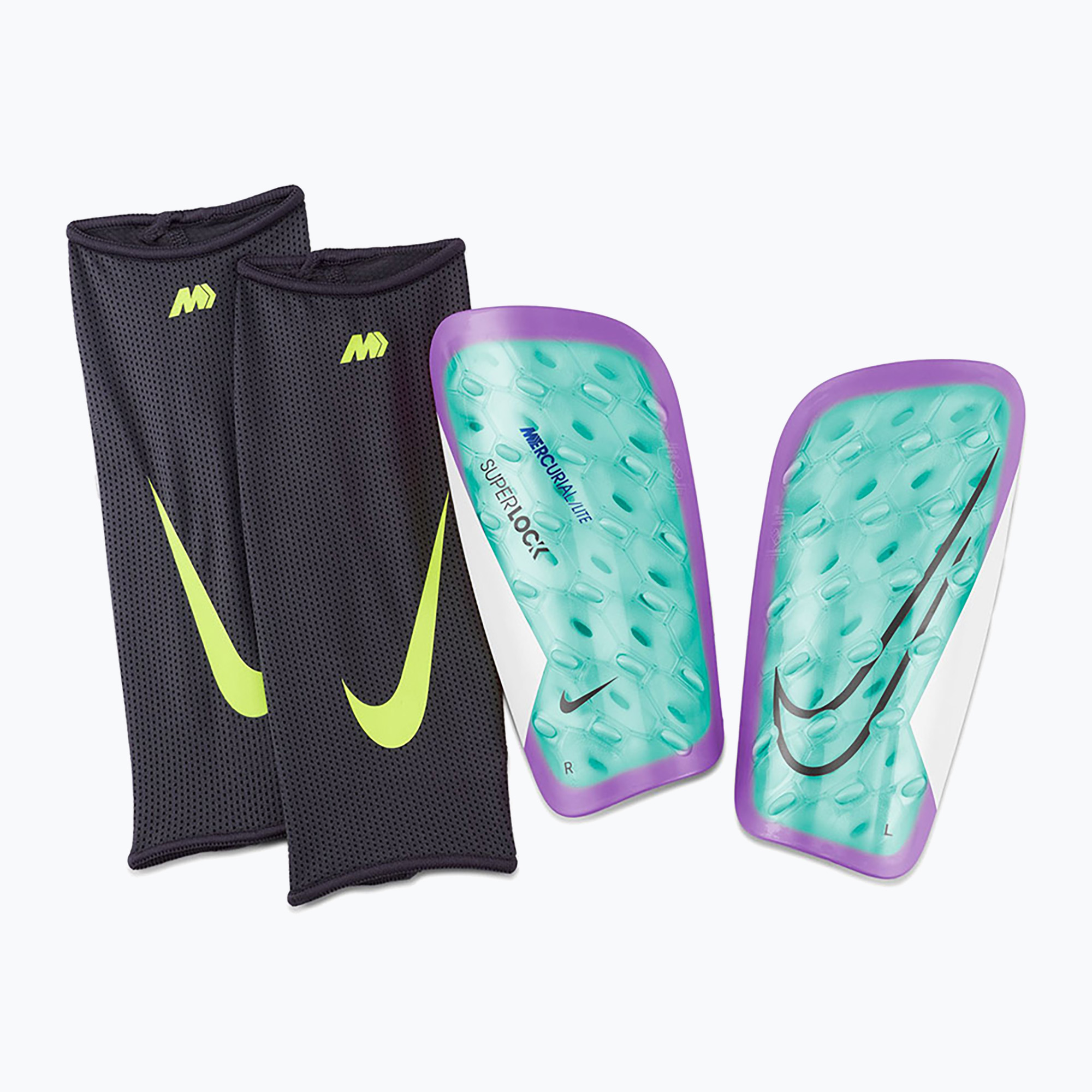 Nike Mercurial Lite Superlock hyper turquoise/white/fuchsia dream sípcsontvédő. Méret: S