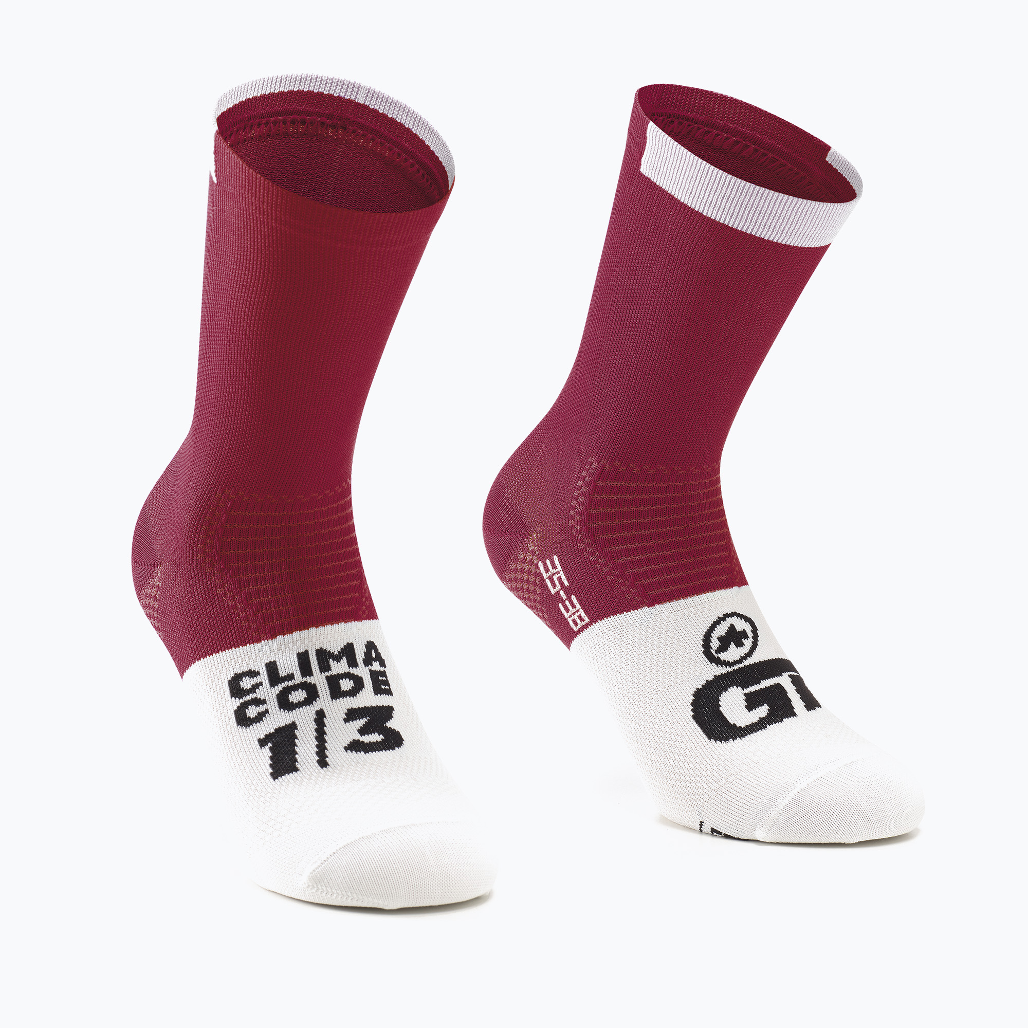 ASSOS GT C2 piros/fehér kerékpáros zokni P13.60.700.4M.0. Méret: 35-38 EU