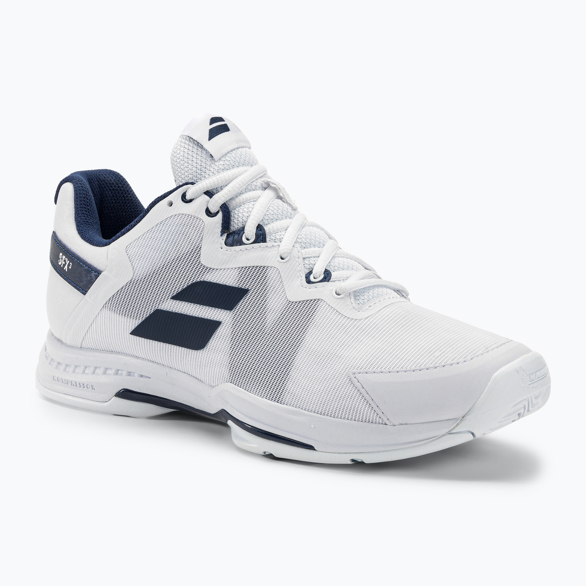30%-kal olcsóbban.  Babolat férfi teniszcipő SFX3 All Court fehér/tengerészkék. Méret: 46 (11 UK)