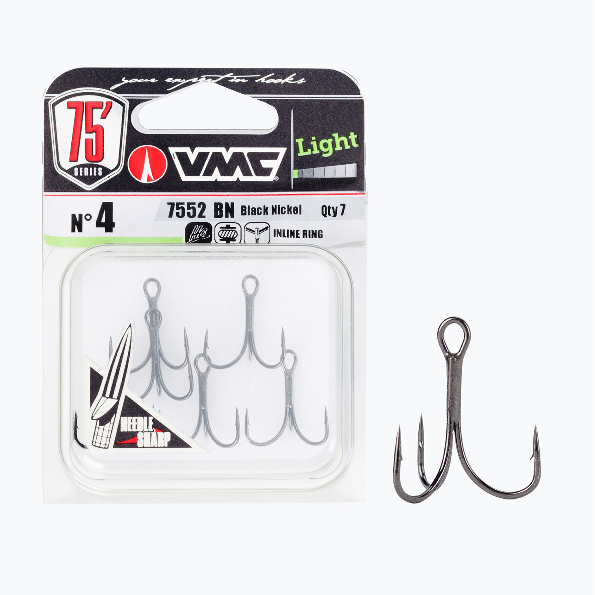 42%-kal olcsóbban.  Horgászhorgász horgony VMC Light Inline Treble Triple 7552BN fekete AVM350134. Méret: 14