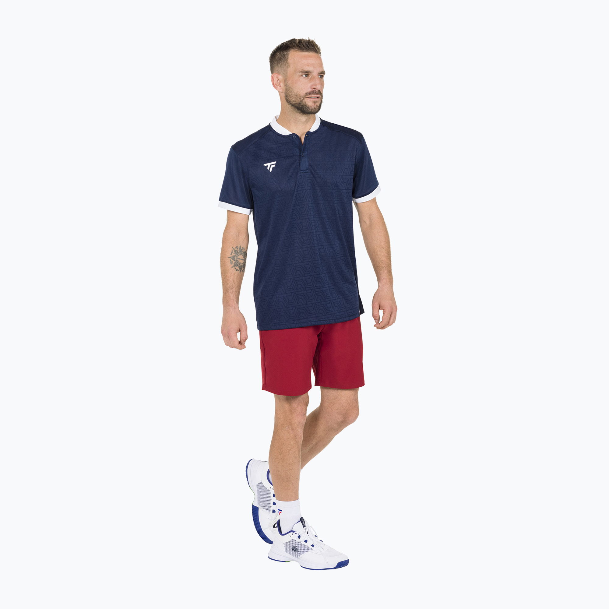 25%-kal olcsóbban.  Férfi tenisz póló Tecnifibre Team Mesh tengerészkék 22MEPOMA32. Méret: M