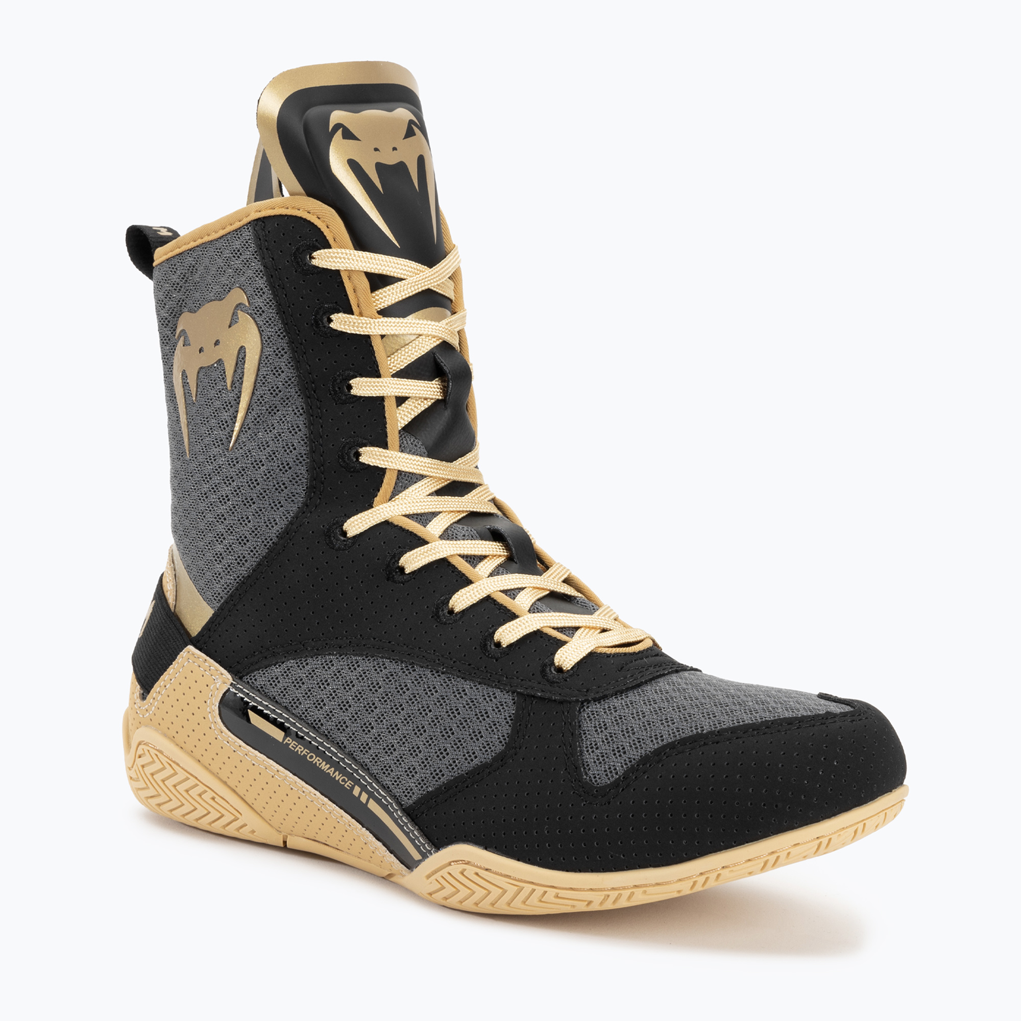 Boksz cipő Venum Elite Boxing black/beige. Méret: 43 (10 US)
