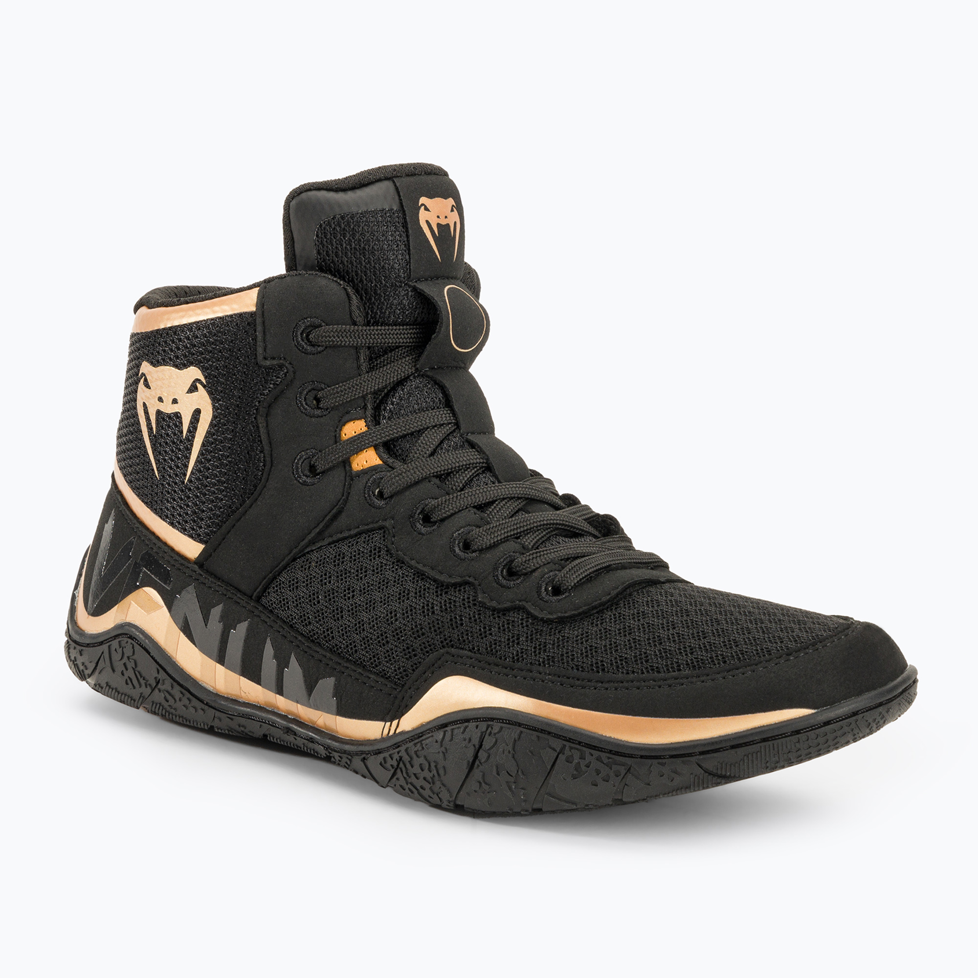 Venum Elite birkózó bokszcipő fekete/bronz. Méret: 43 (10 US)