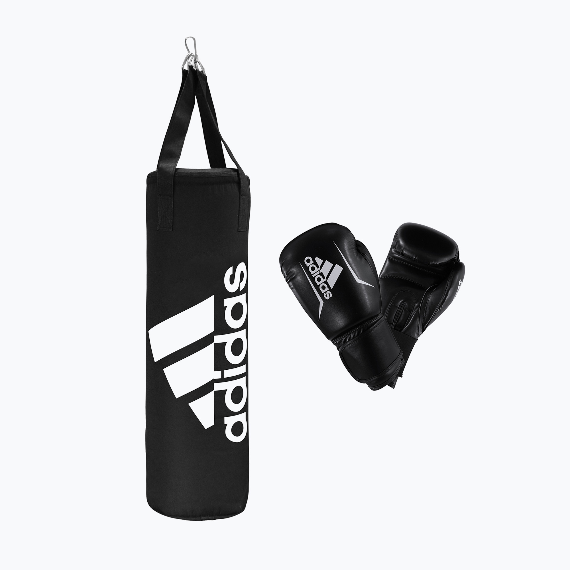 15%-kal olcsóbban.  adidas Youth Boxing Set gyermek táska + kesztyű fekete-fehér ADIBPKIT10-90100. Méret: OS