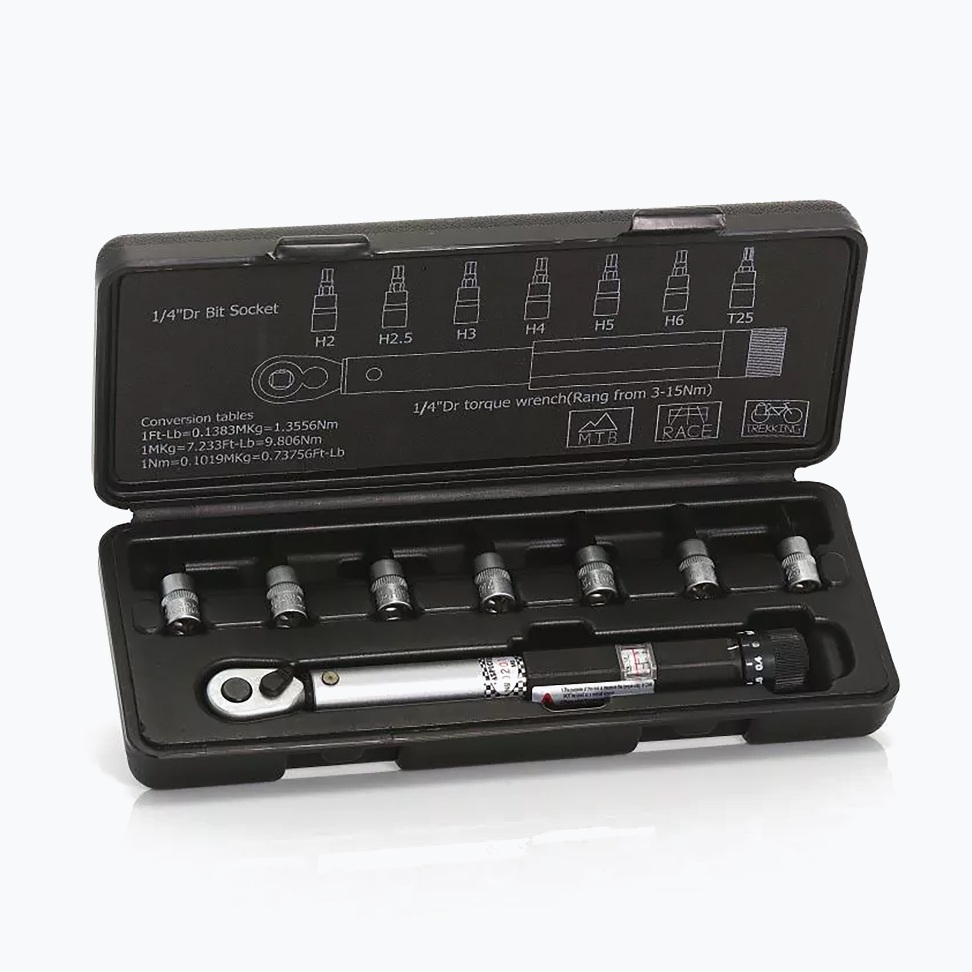 XLC TO-S41 1/4" nyomatékkulcs 3-15 Nm fekete/ezüst. Méret: OS