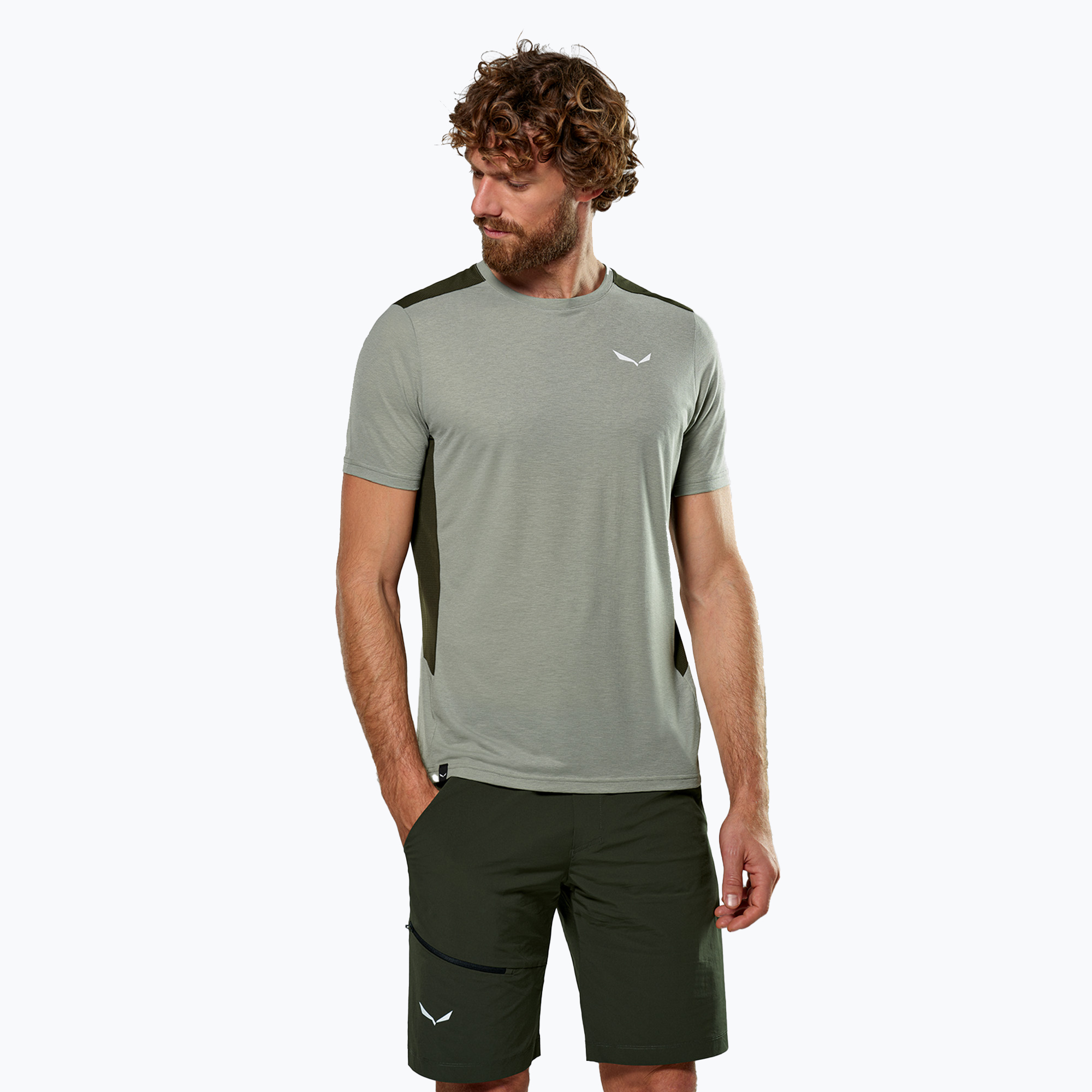 Férfi Salewa Puez HYB Dry póló shadow. Méret: 48/M