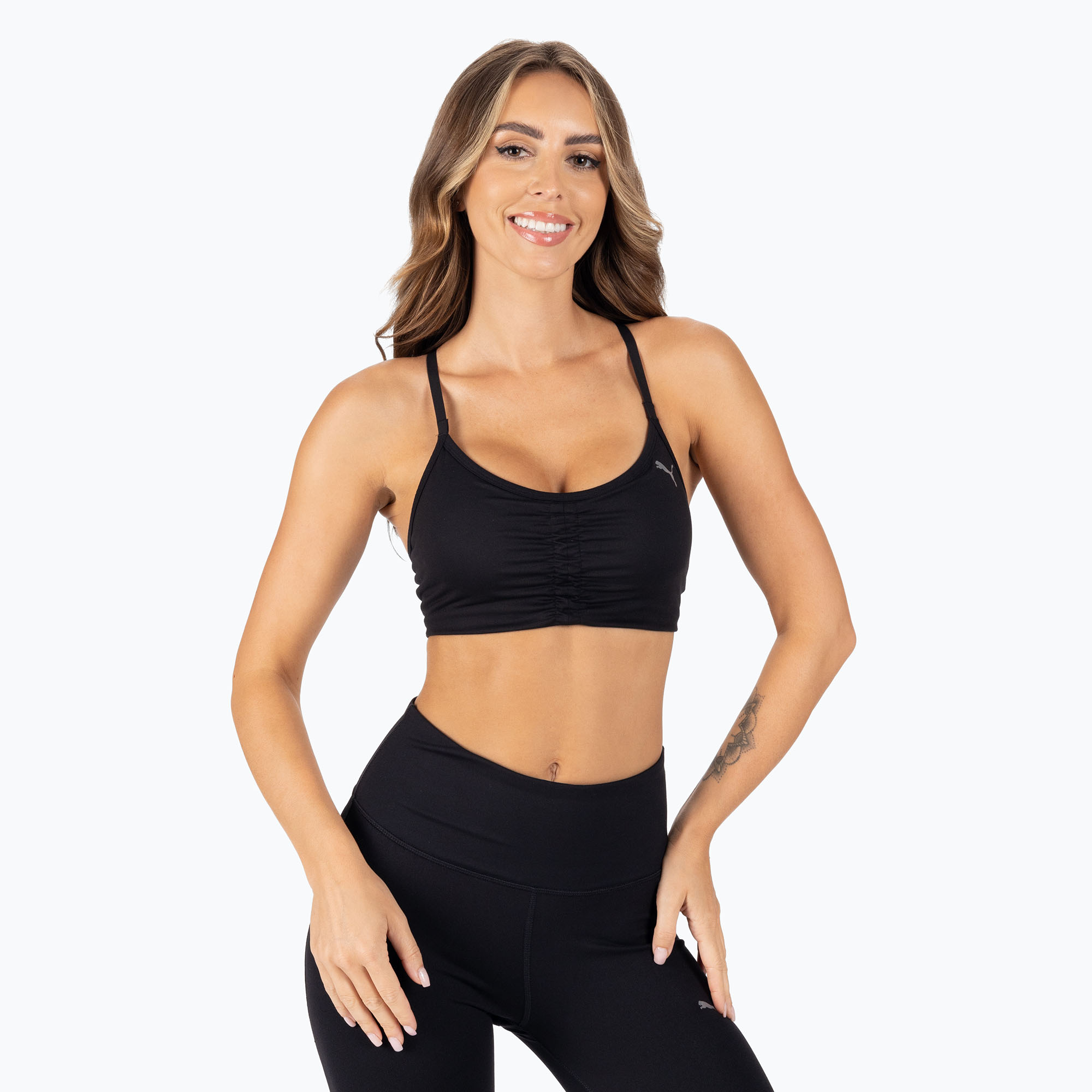 38%-kal olcsóbban.  PUMA Low Impact Studio fitneszmelltartó fekete 521602 01. Méret: L