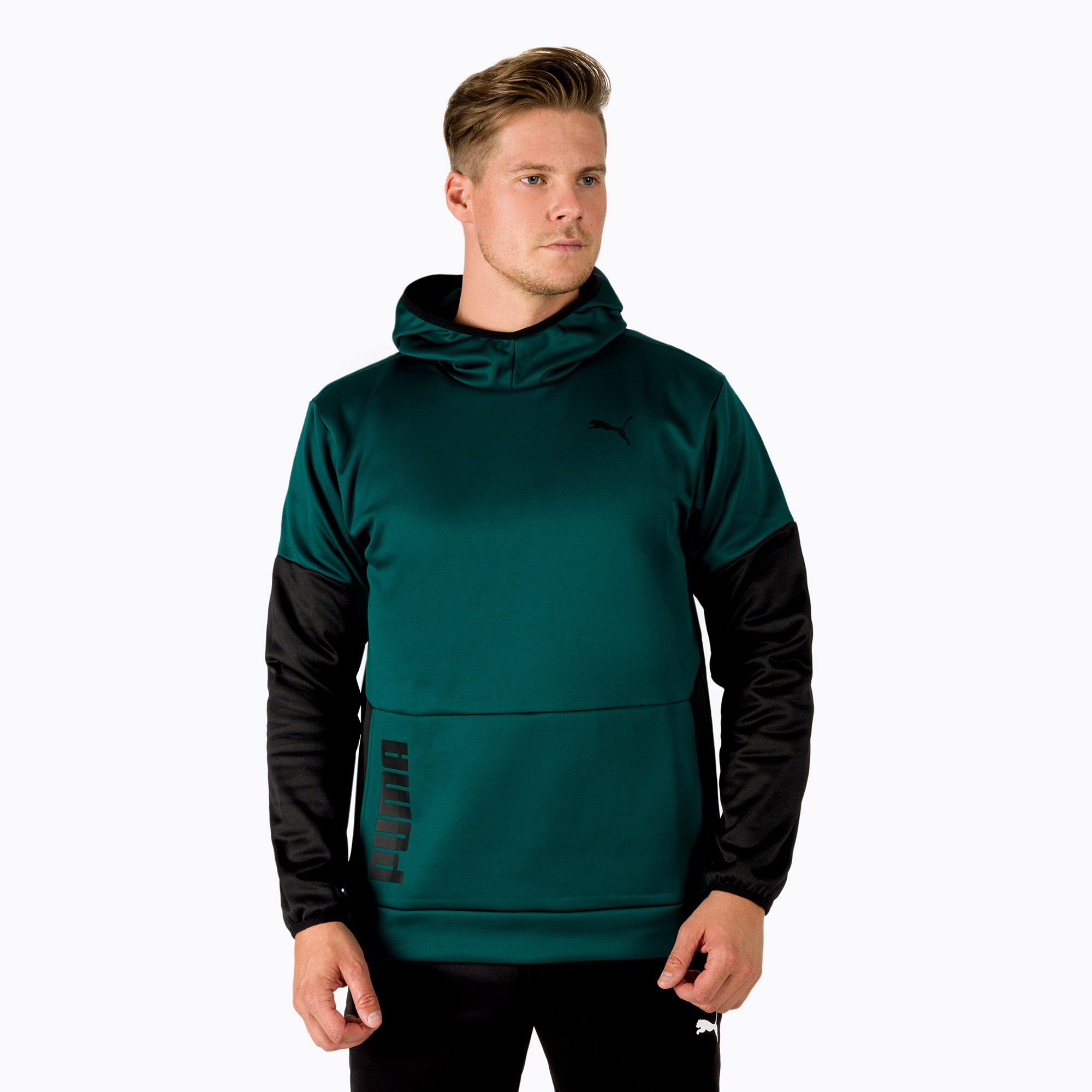 41%-kal olcsóbban.  Férfi edzőpulóver PUMA Train All Day Hd zöld 522340_24. Méret: L
