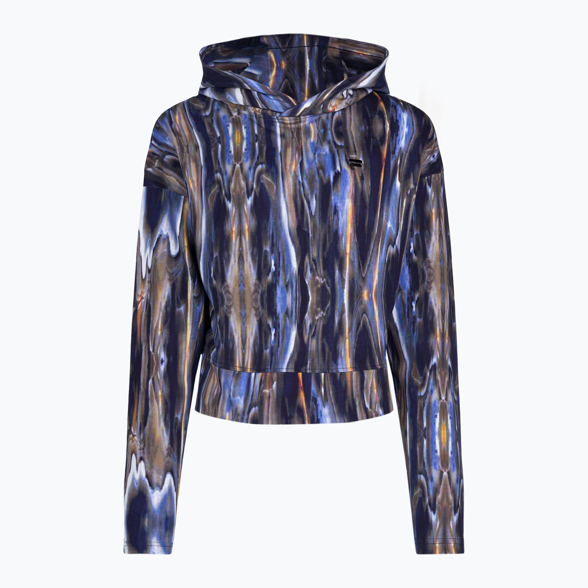 36%-kal olcsóbban.  FILA női pulóver Ceyrat AOP Cropped Hoody kék olvadó aop