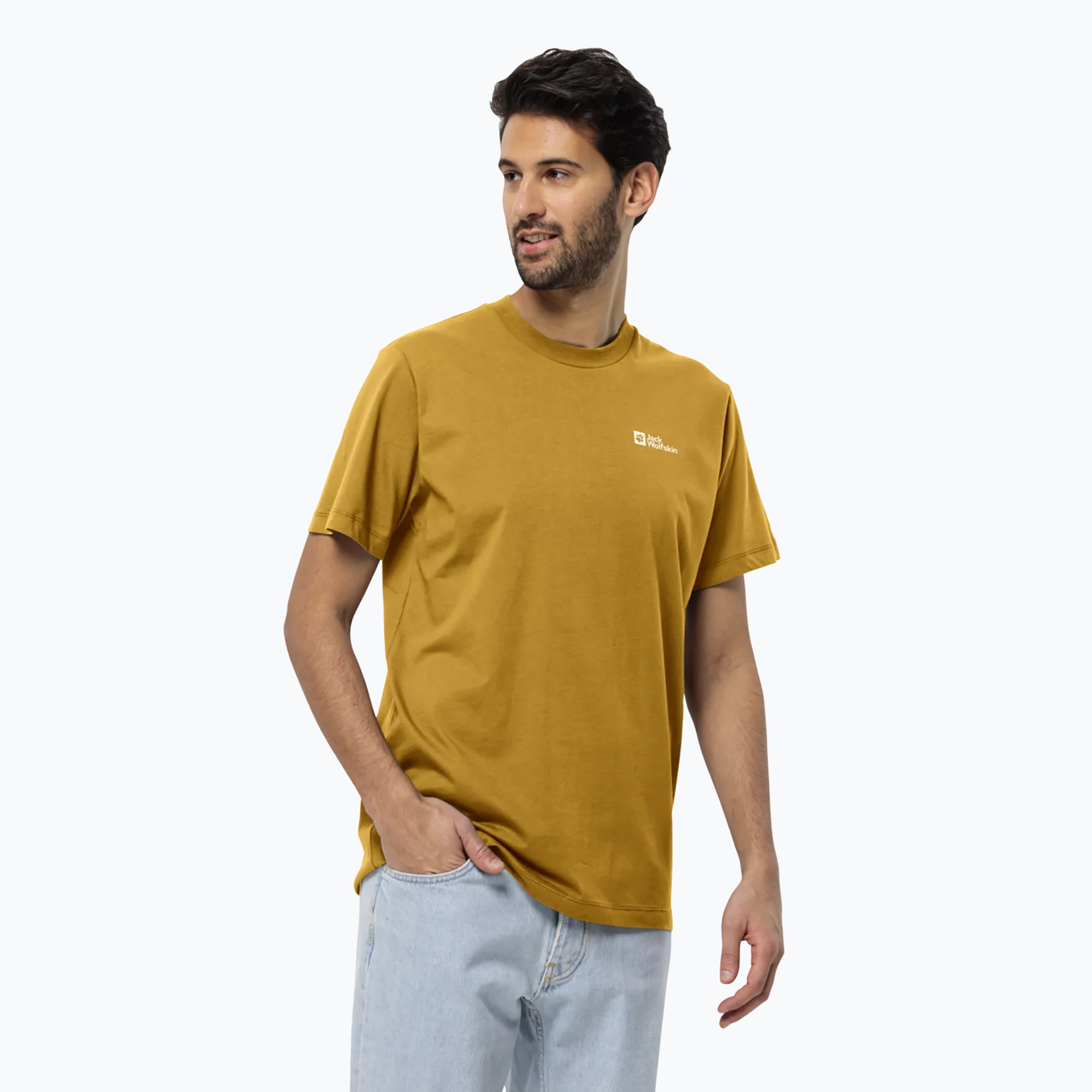 15%-kal olcsóbban.  Férfi póló Jack Wolfskin Essential curry. Méret: M