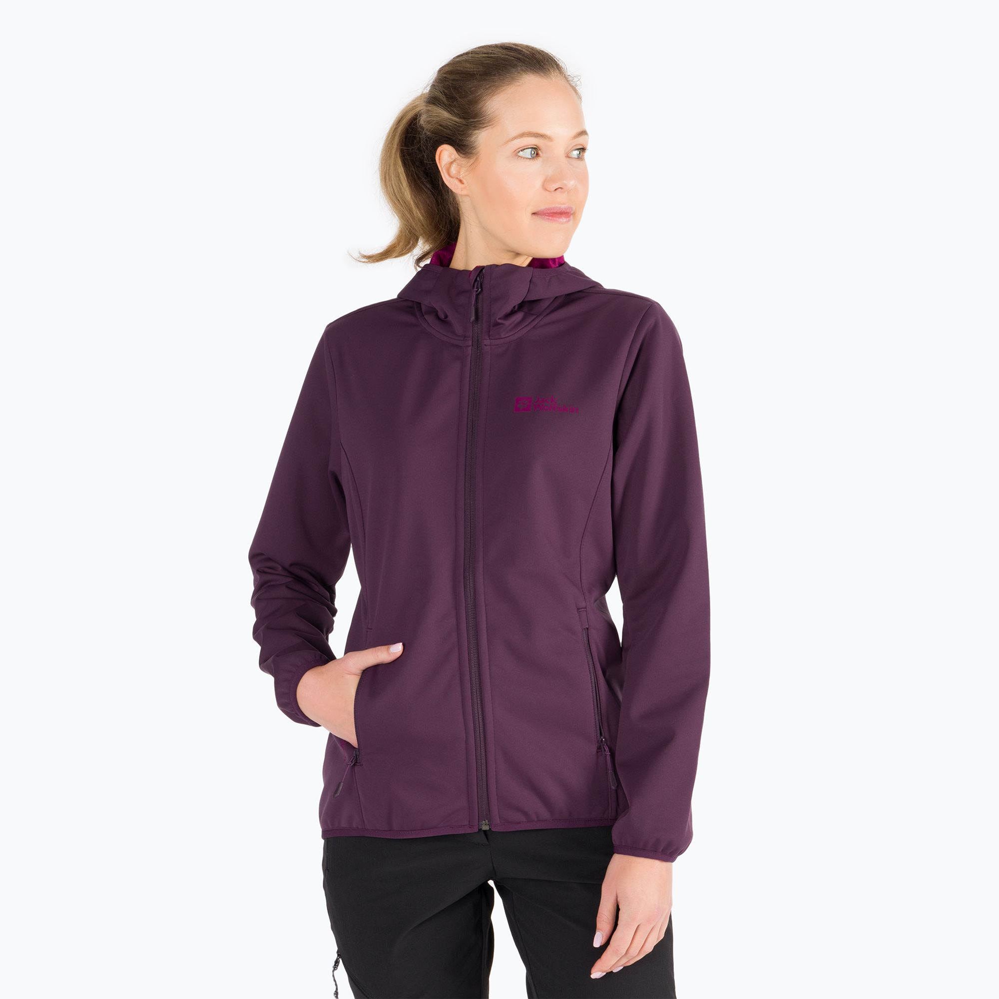 28%-kal olcsóbban.  Jack Wolfskin női softshell kabát Windhain Hoody lila 1307481. Méret: S