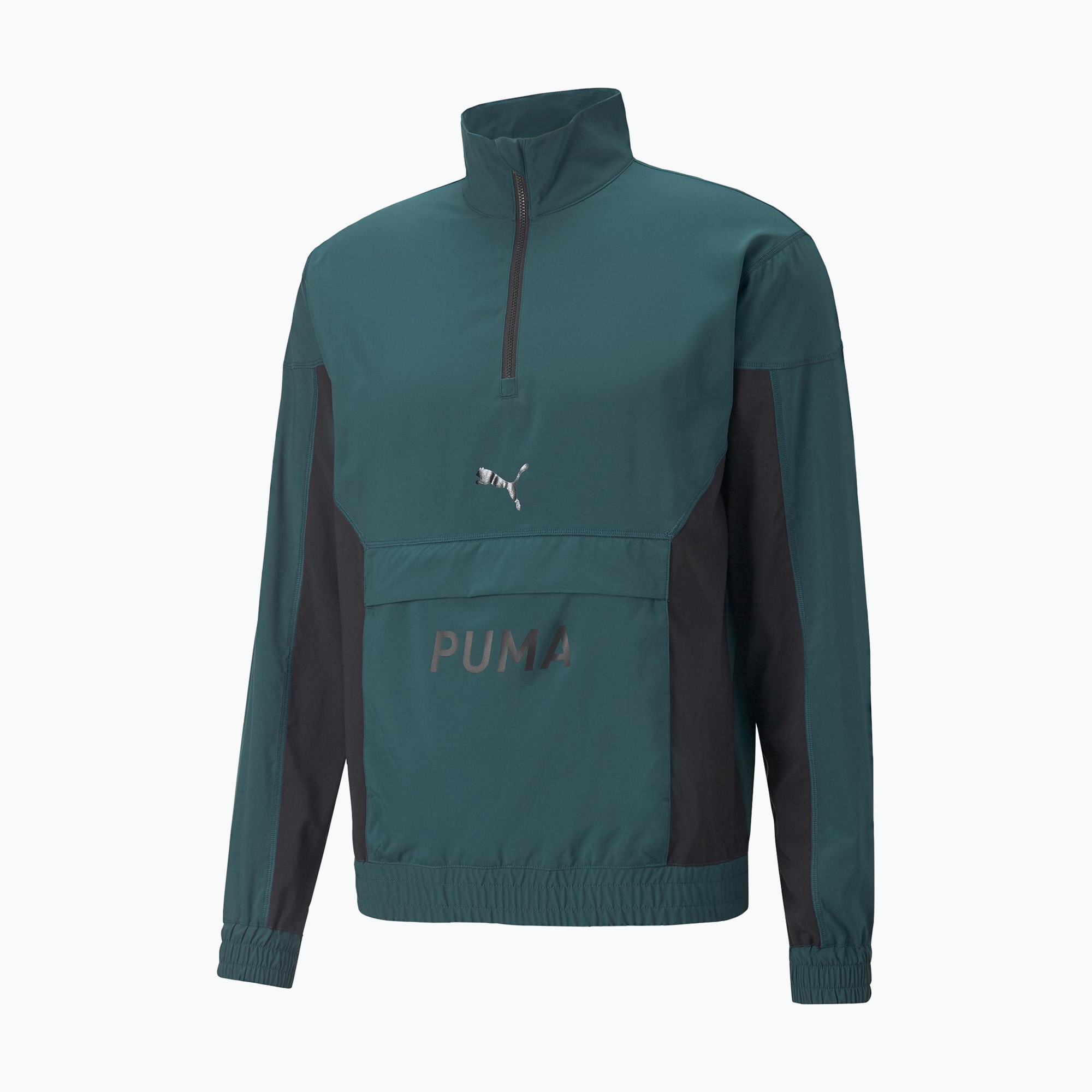 41%-kal olcsóbban.  Férfi edződzseki PUMA FIT Woven 1/2 ZIP zöld 522129 24. Méret: S