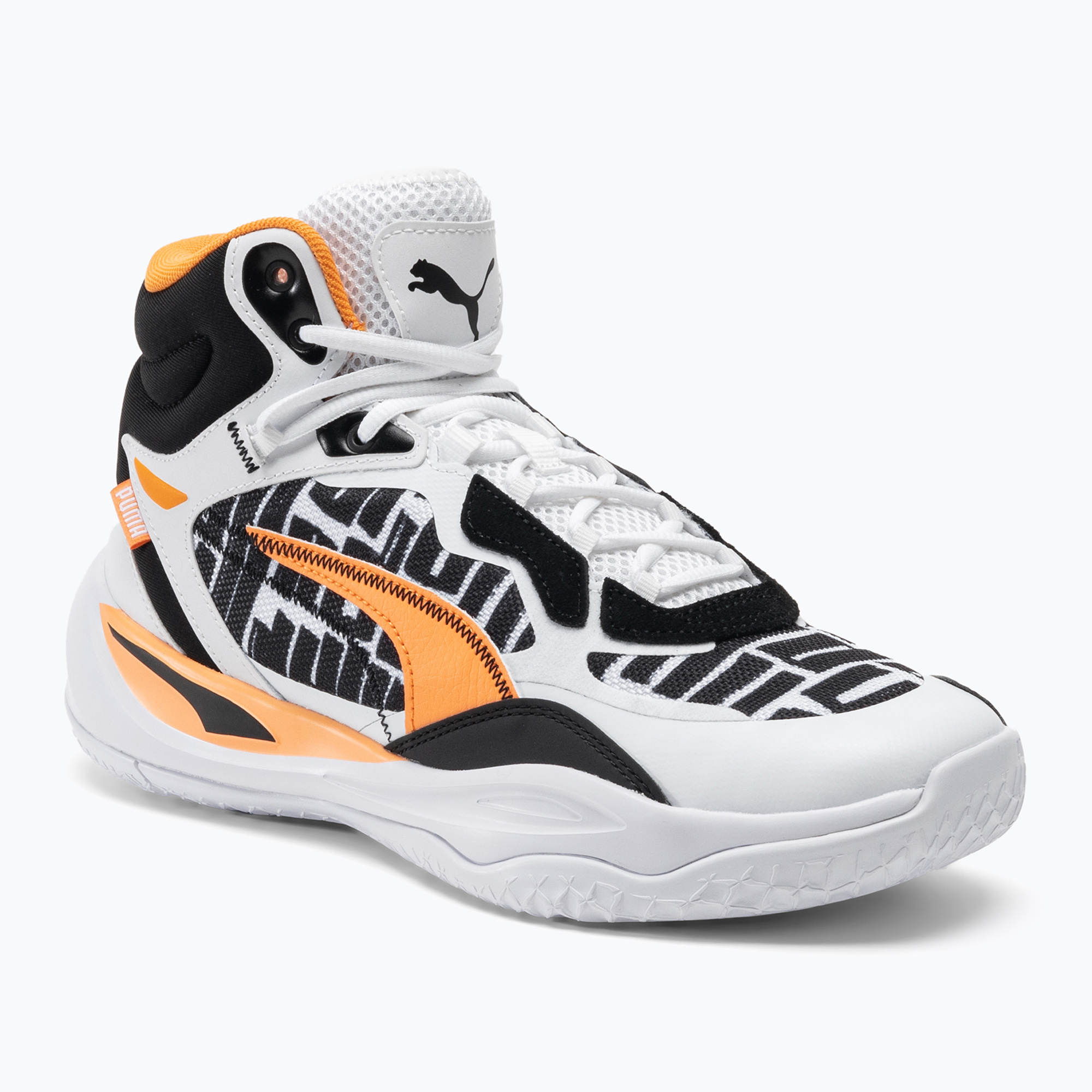 15%-kal olcsóbban.  Férfi kosárlabda cipő PUMA Playmaker Pro Mid Block Party puma fehér. Méret: 39 (6 UK)