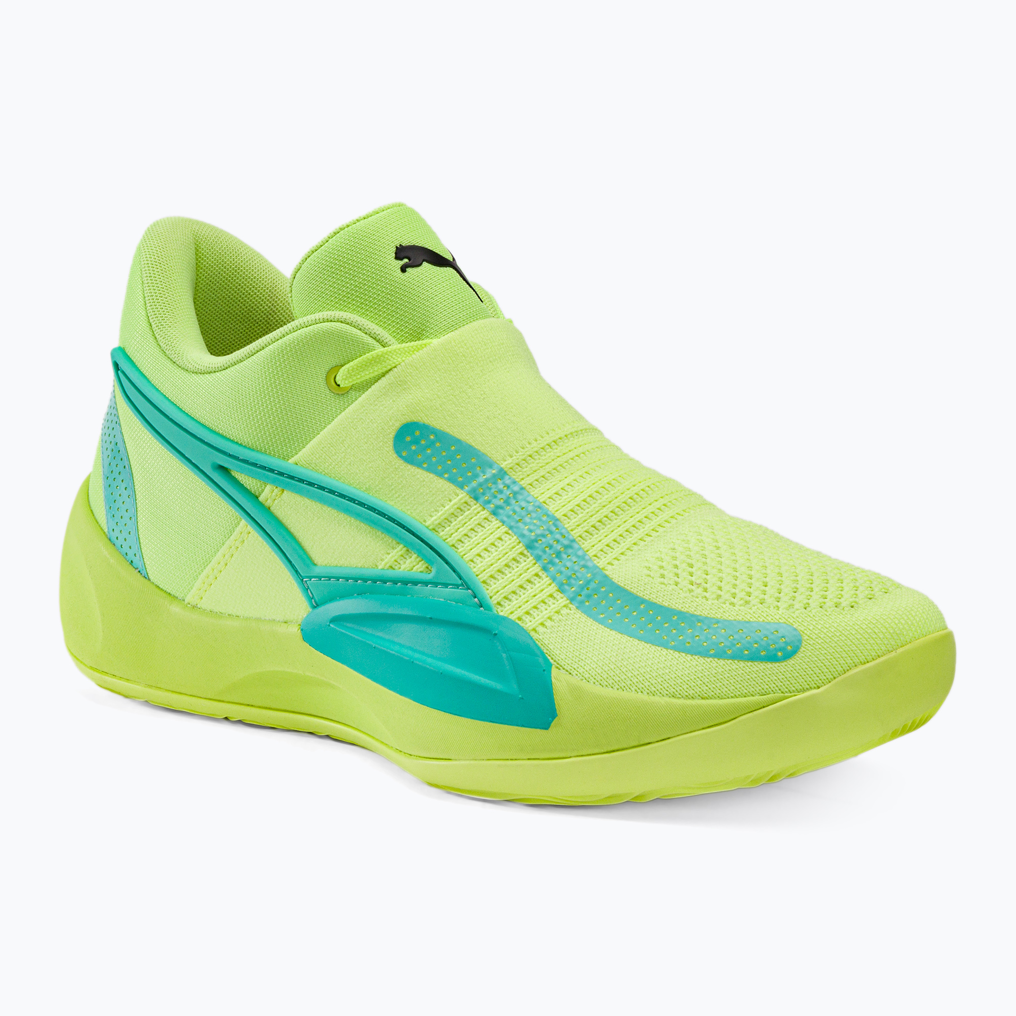 30%-kal olcsóbban.  Férfi kosárlabda cipő PUMA Rise Nitro fast sárga/elektromos borsmenta. Méret: 40.5 (7 UK)