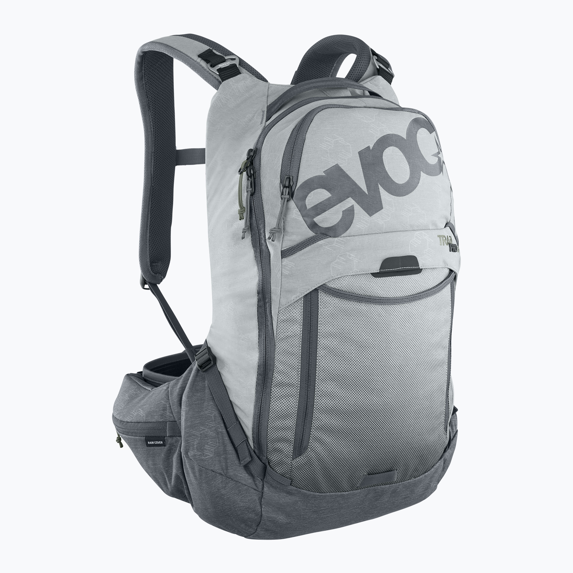 EVOC Trail Pro 16 l kő/karbon szürke kerékpáros hátizsák. Méret: S-M