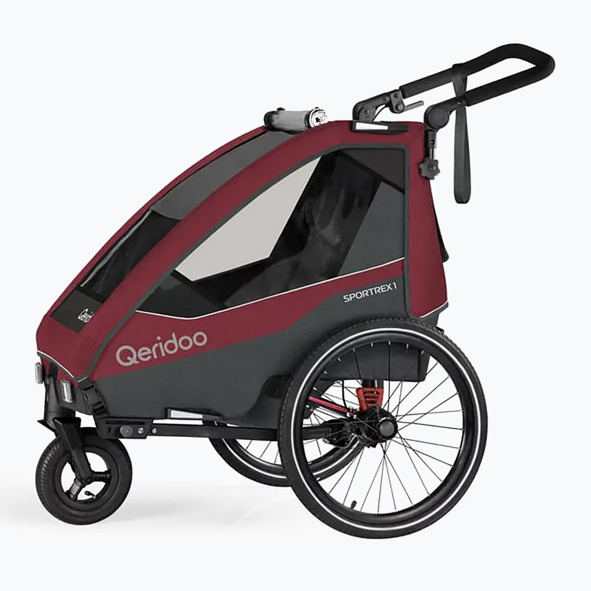 Qeridoo Sportrex 1 kerékpár utánfutó cayenne piros. Méret: OS