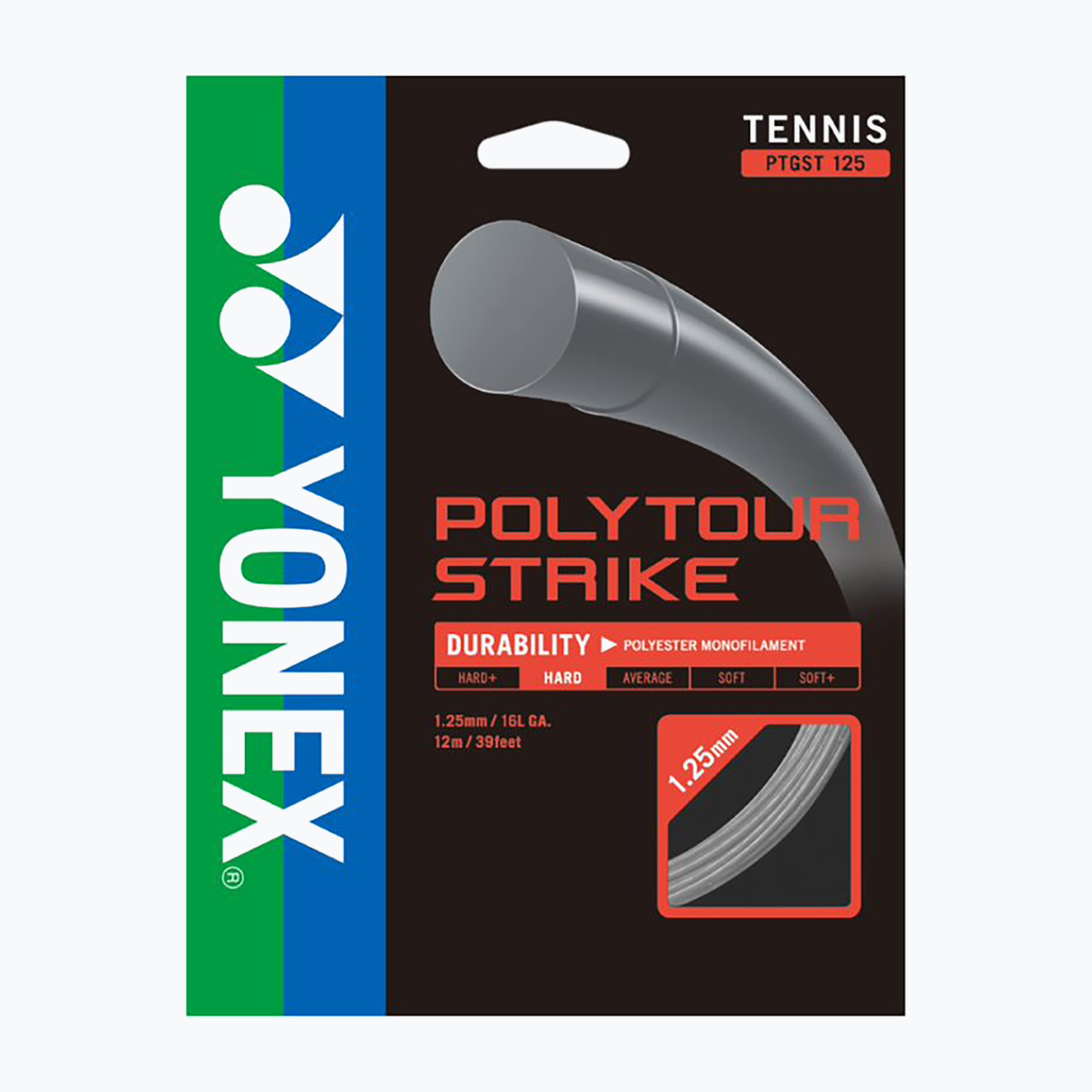 14%-kal olcsóbban.  Tenisz Stretch YONEX Poly Tour Tour Strike szett szürke. Méret: 1.25 mm