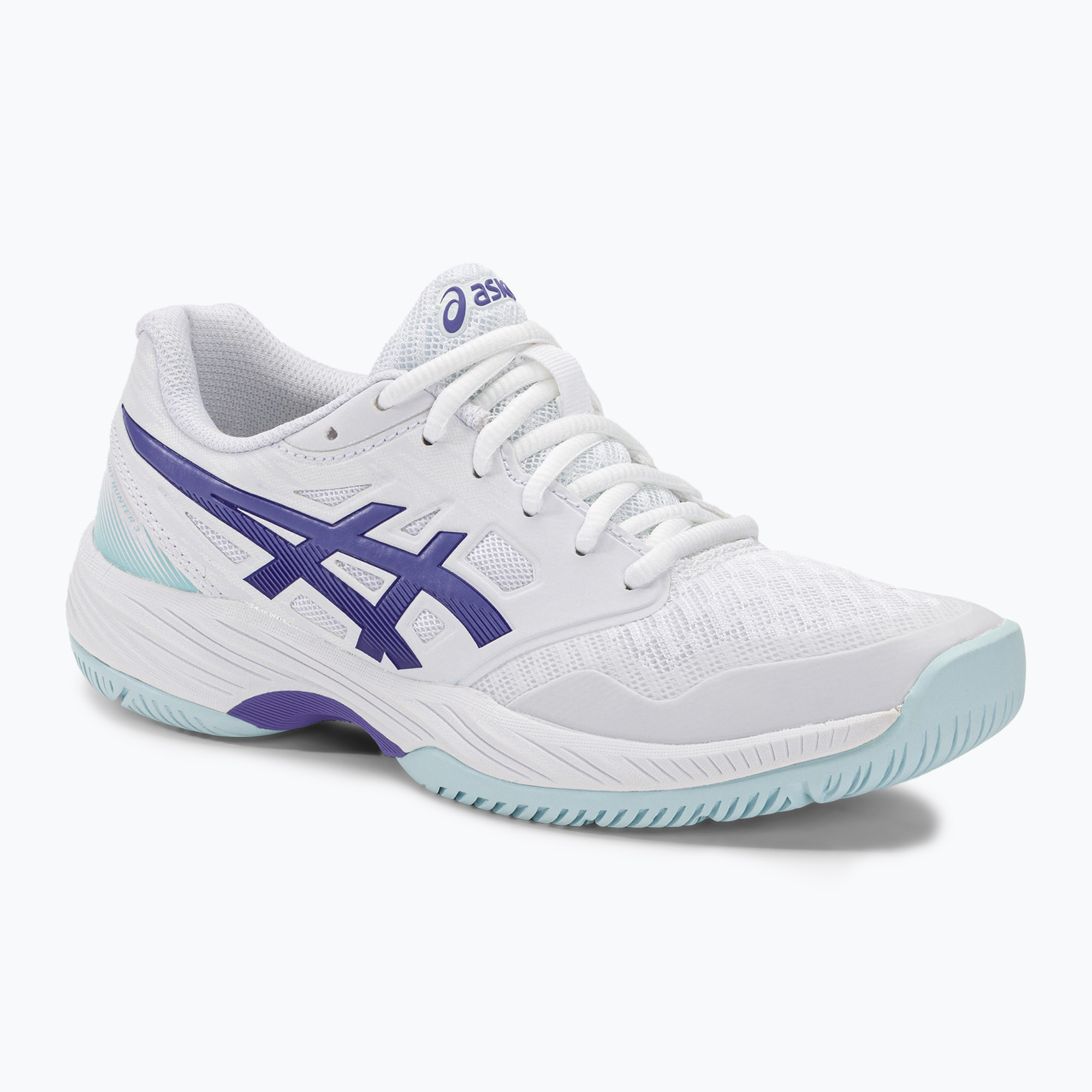10%-kal olcsóbban.  ASICS női squash cipő Gel-Court Hunter 3 fehér / kék lila. Méret: 39.5 EU