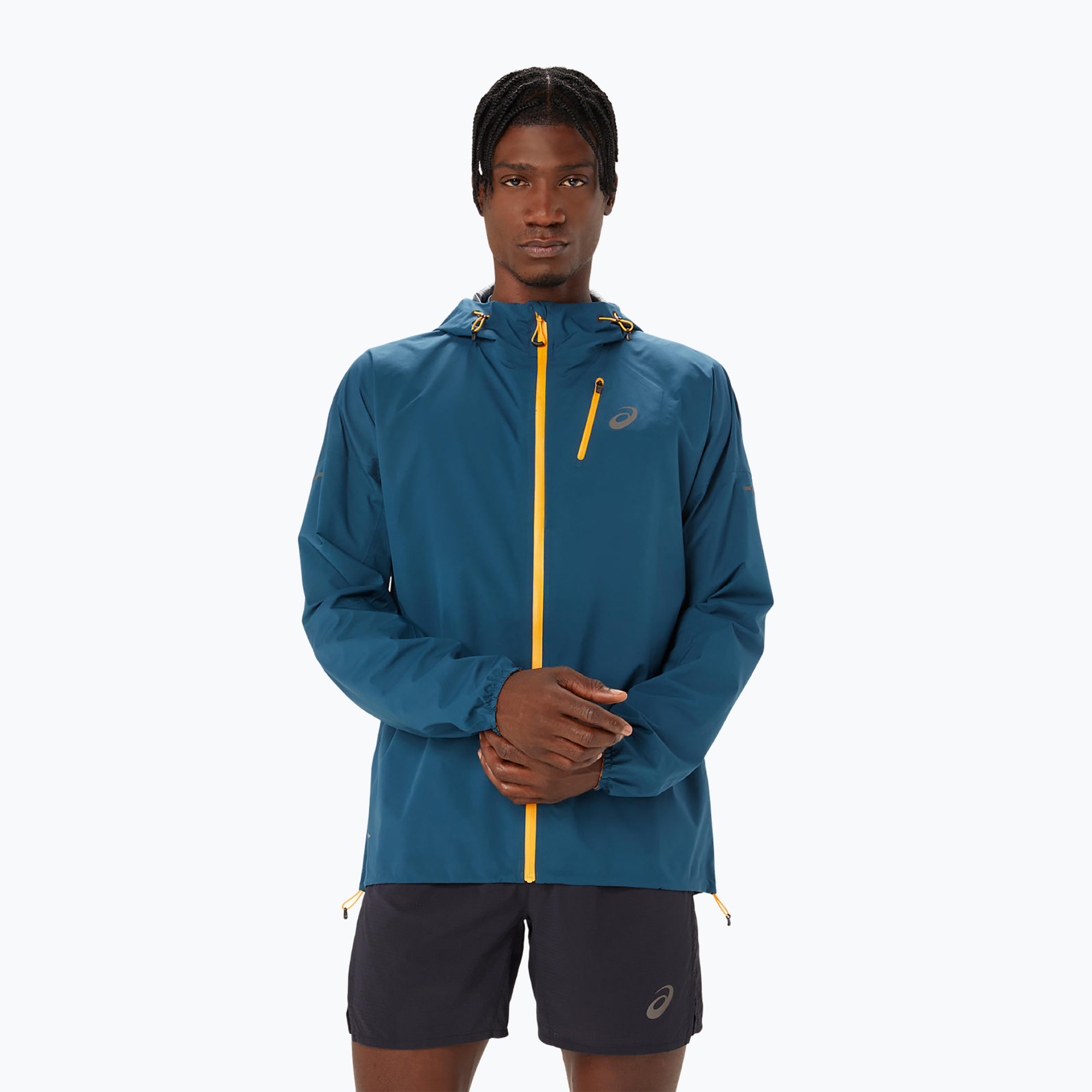 15%-kal olcsóbban.  Férfi futódzseki ASICS Fujitrail Waterproof magnetic blue. Méret: M