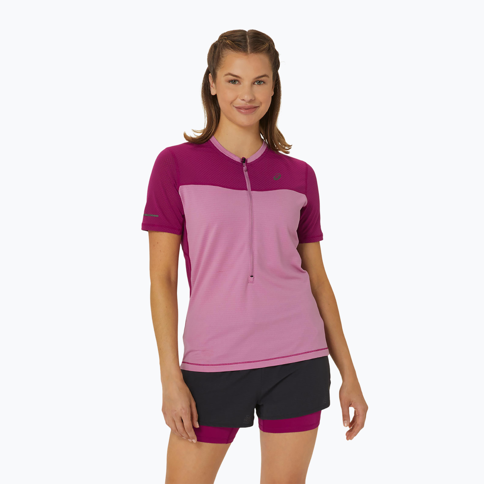 15%-kal olcsóbban.  Női futópóló ASICS Fuijtrail soft berry/blackberry