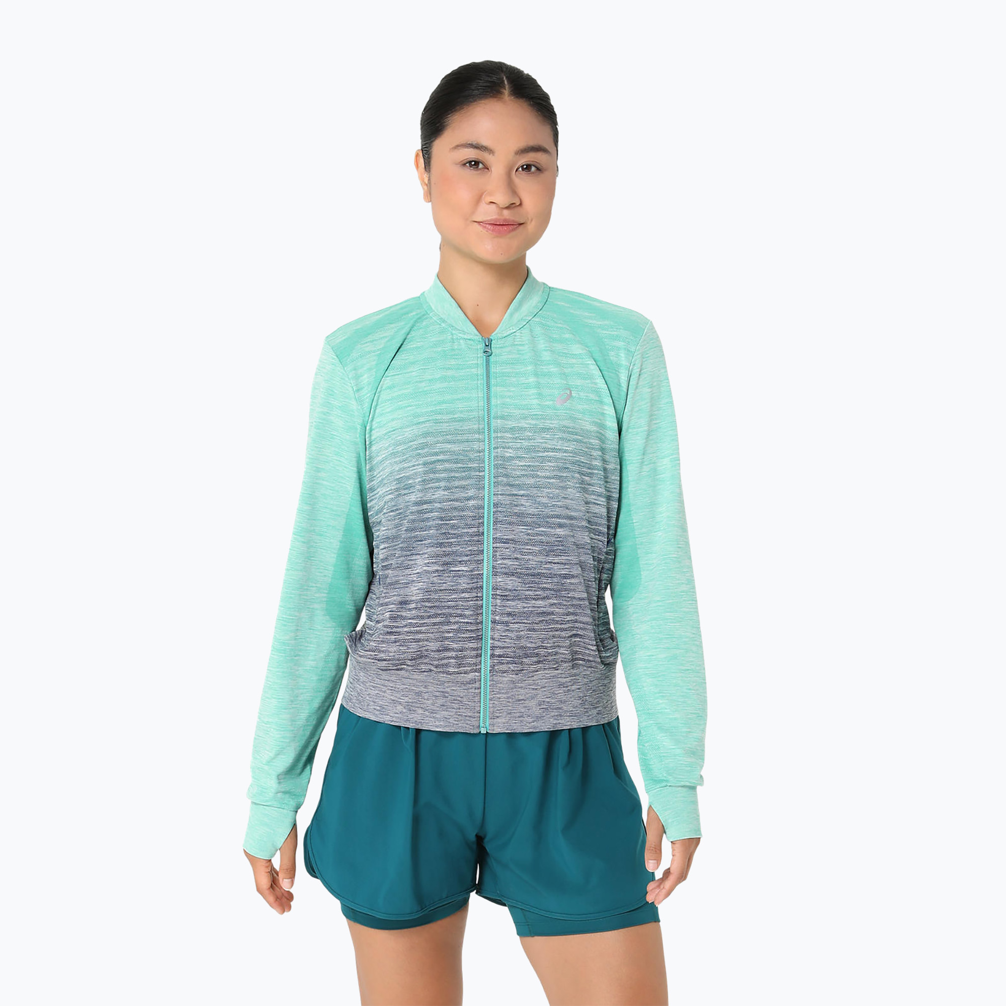 15%-kal olcsóbban.  Női futódzseki ASICS Nagino Run Seamless aurora green/blue expanse