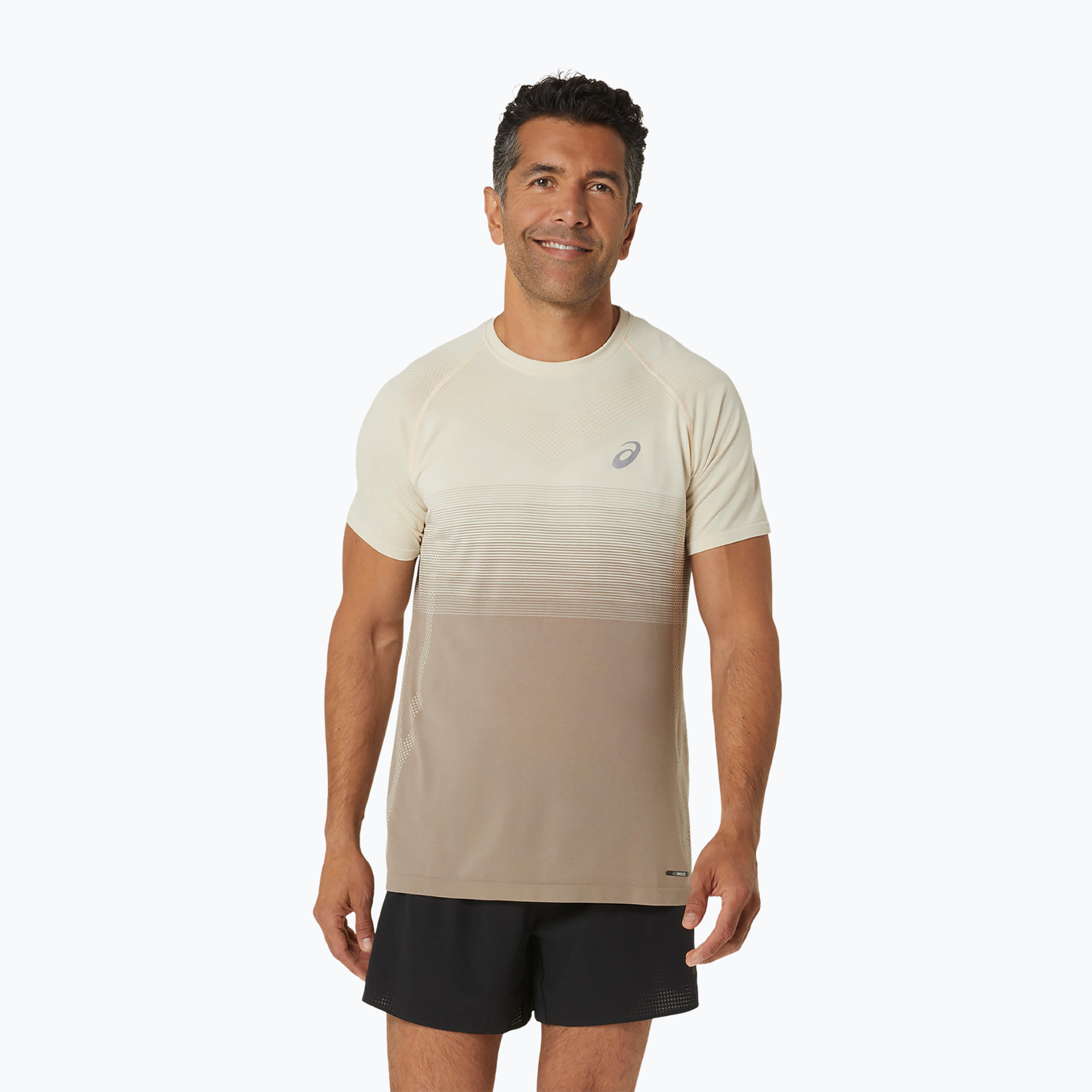 15%-kal olcsóbban.  Férfi futópóló ASICS Seamless oatmeal/moonrock