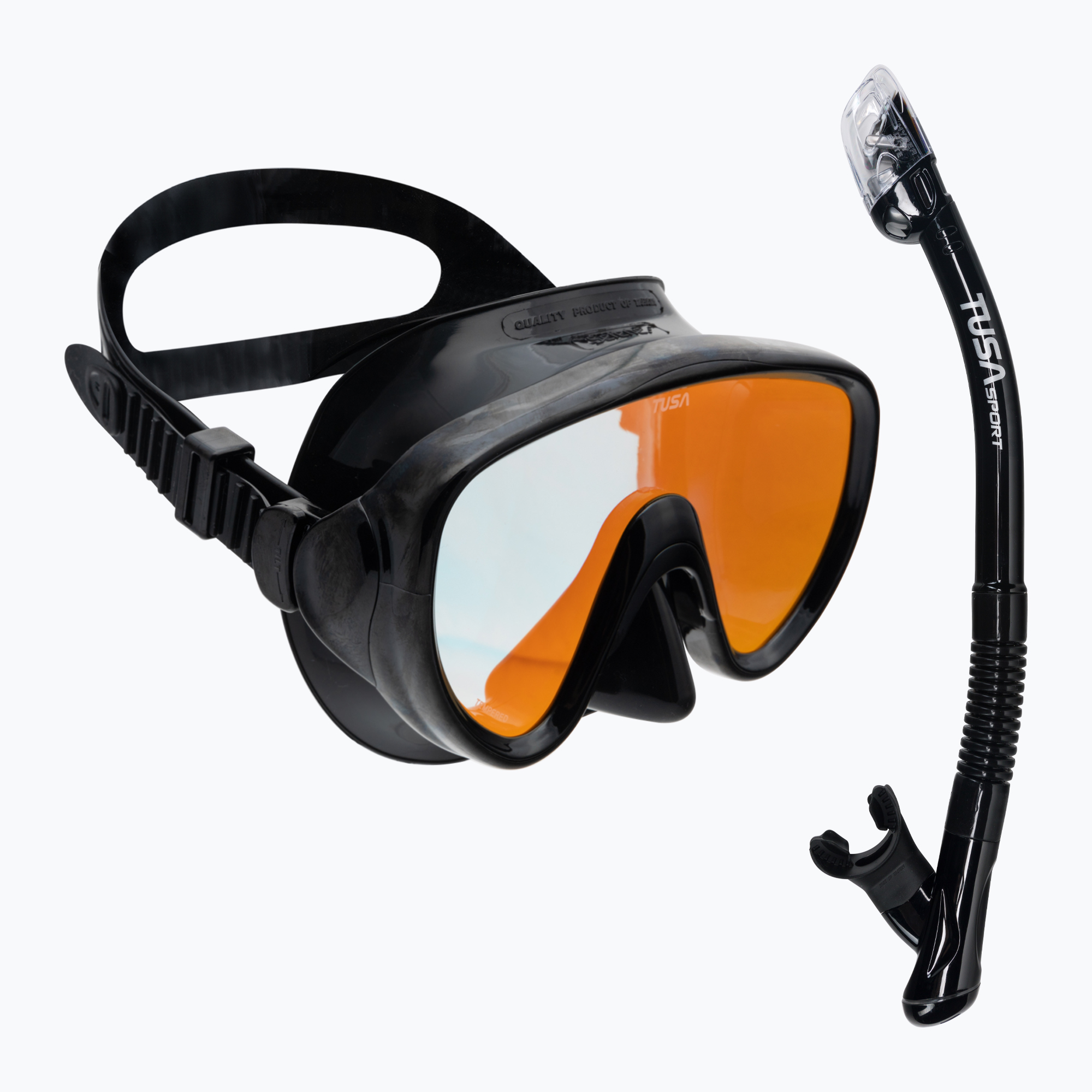 TUSA búvárszett maszk + snorkel fekete UC-1625P. Méret: S-M